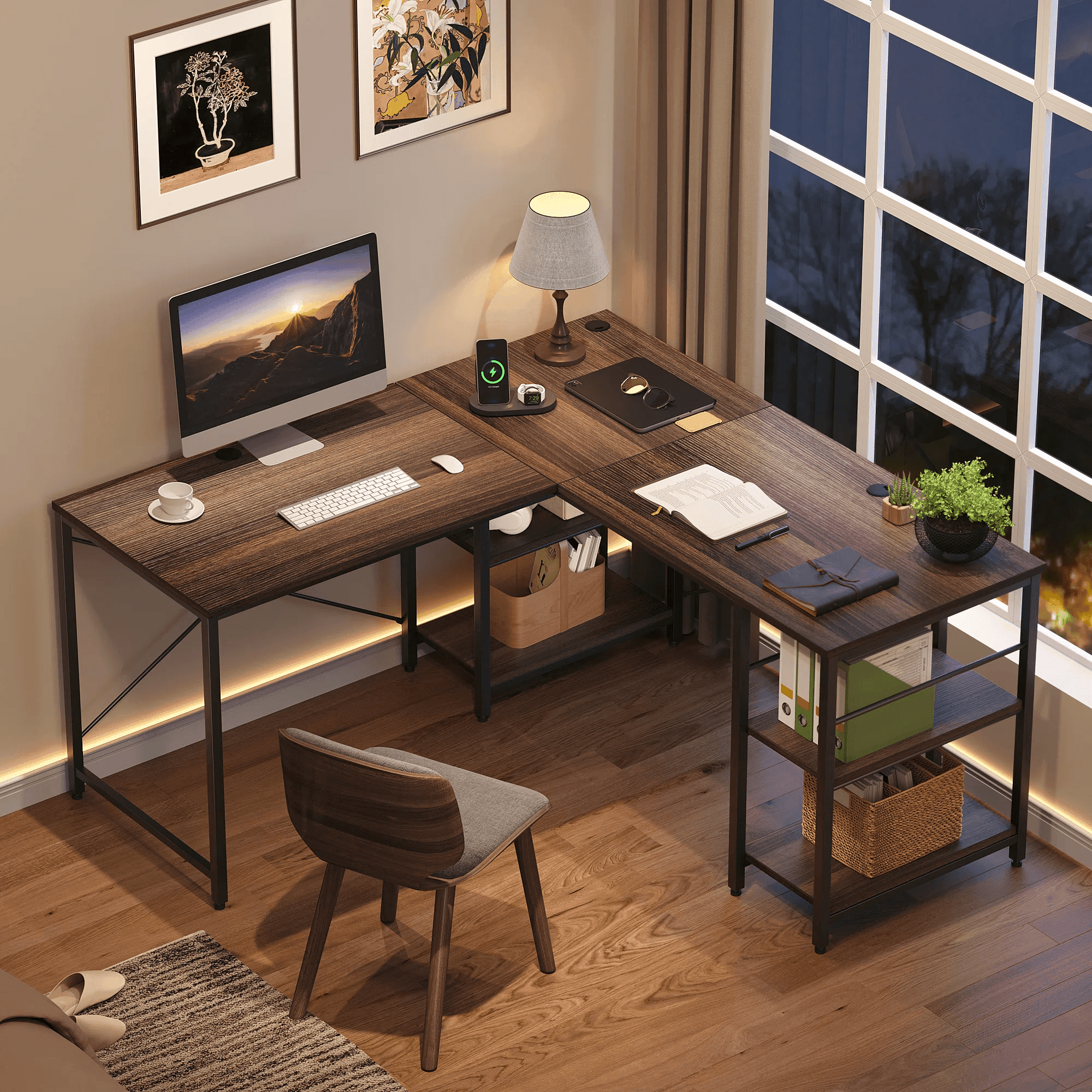 Rowland L-shaped computer Desk - YANDZ HOME