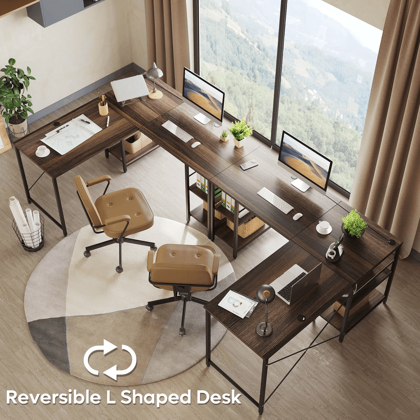 Rowland L-shaped computer Desk - YANDZ HOME