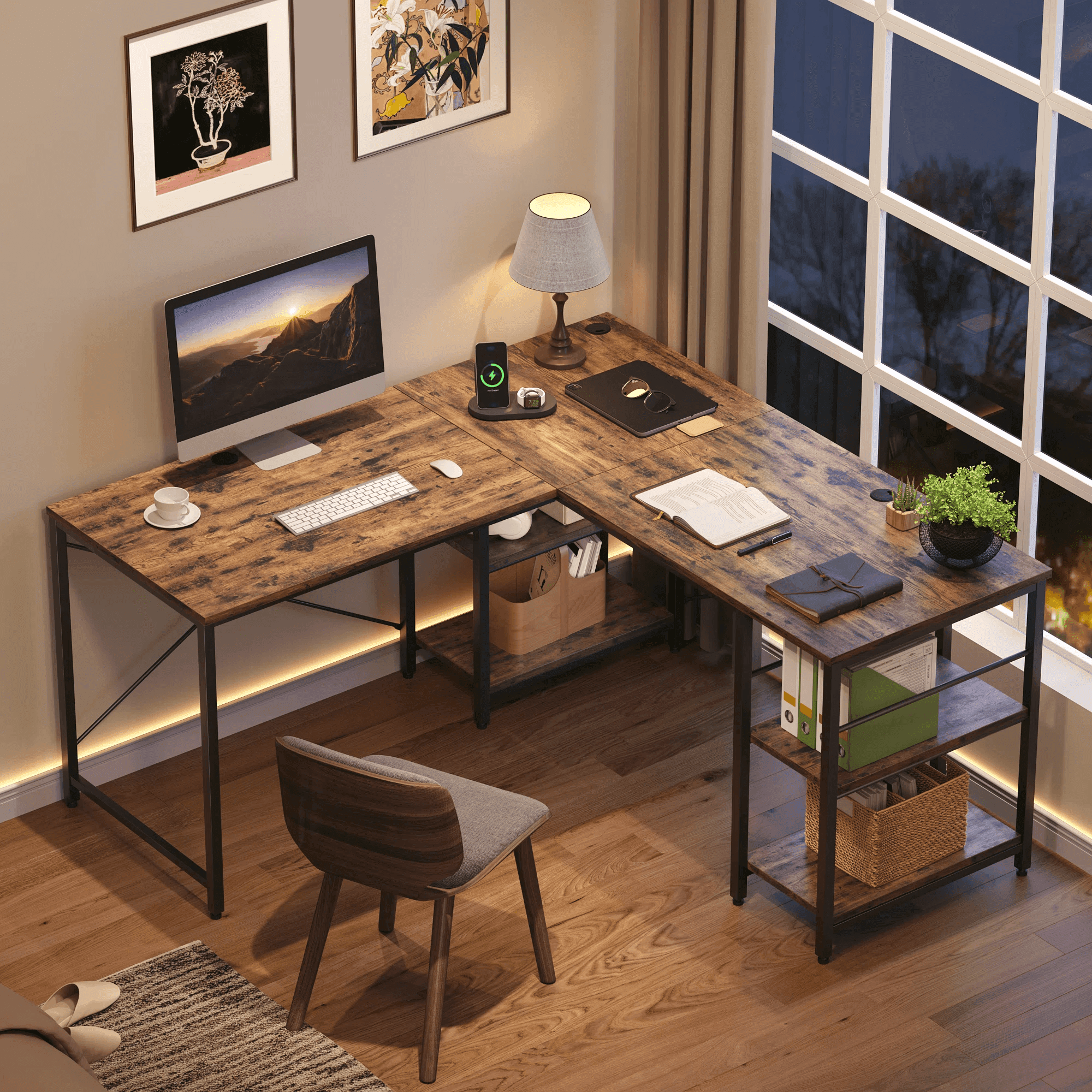 Rowland L-shaped computer Desk