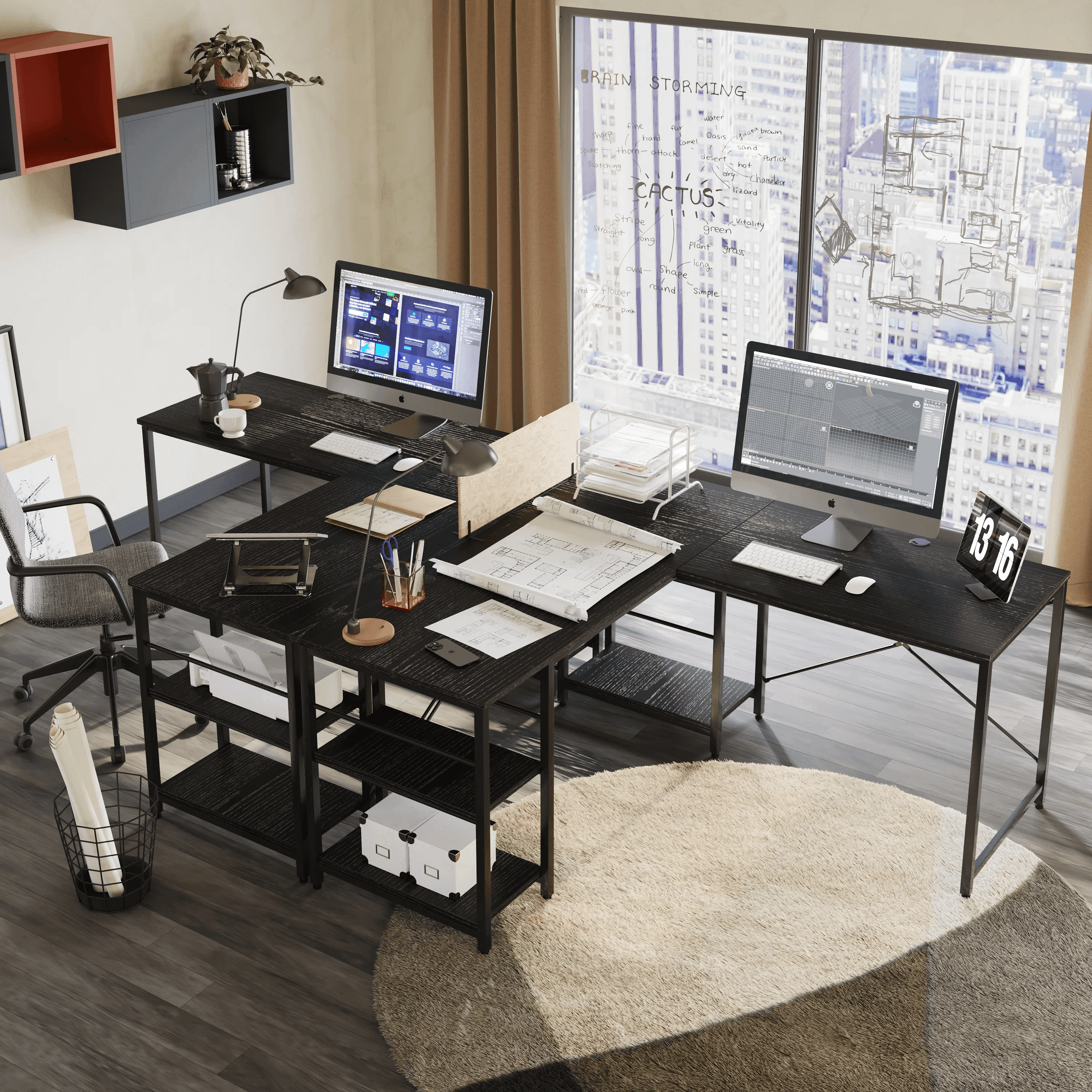 Rowland L-shaped computer Desk - YANDZ HOME