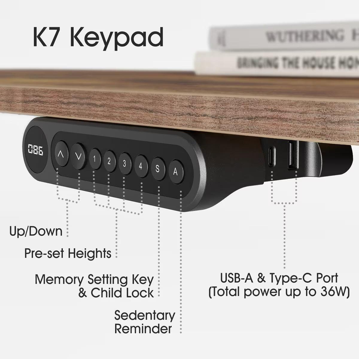 Rustic brown Electric desk - YANDZ HOME