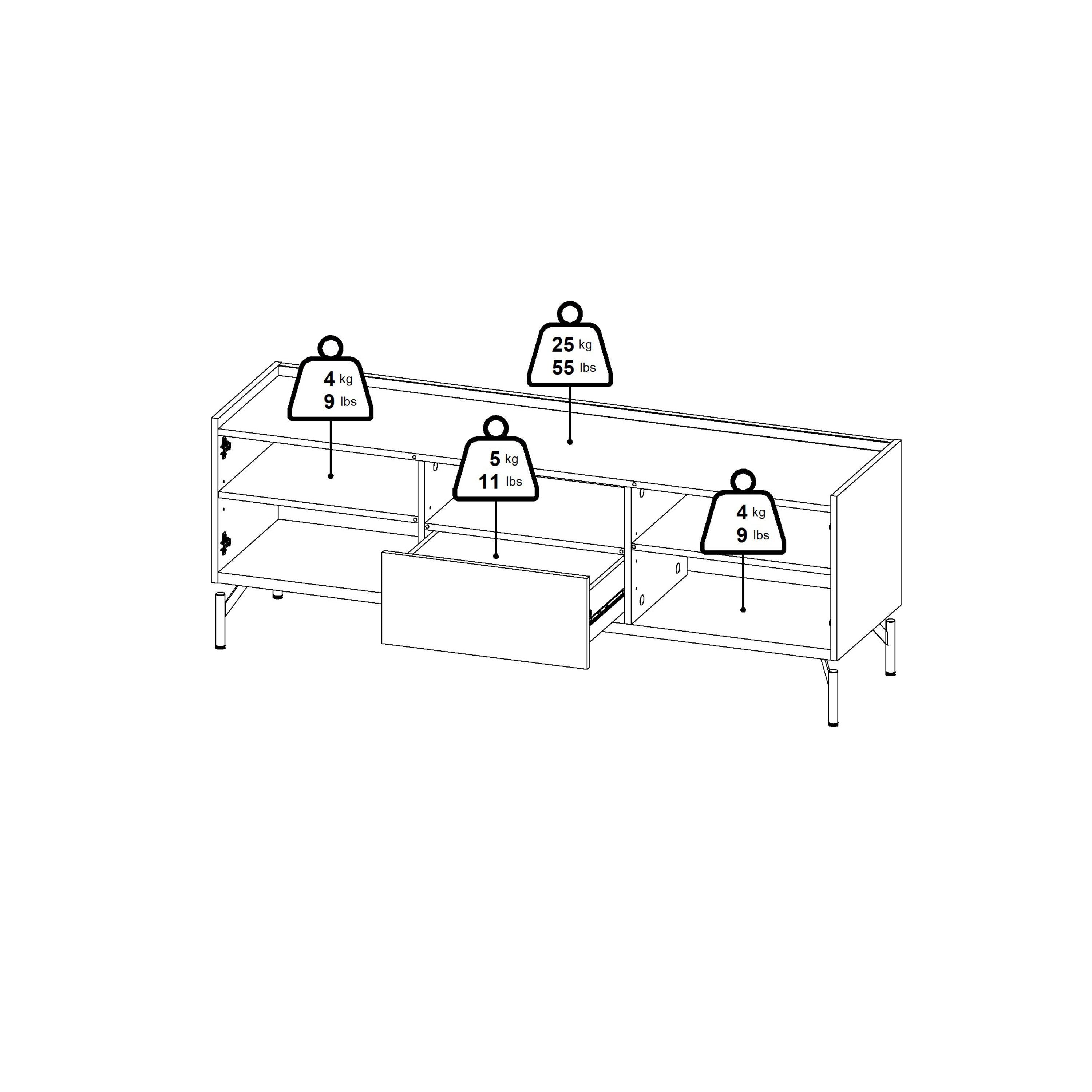 Keaton TV-Unit with 2 Doors + 1 Drawer - YANDZ HOME