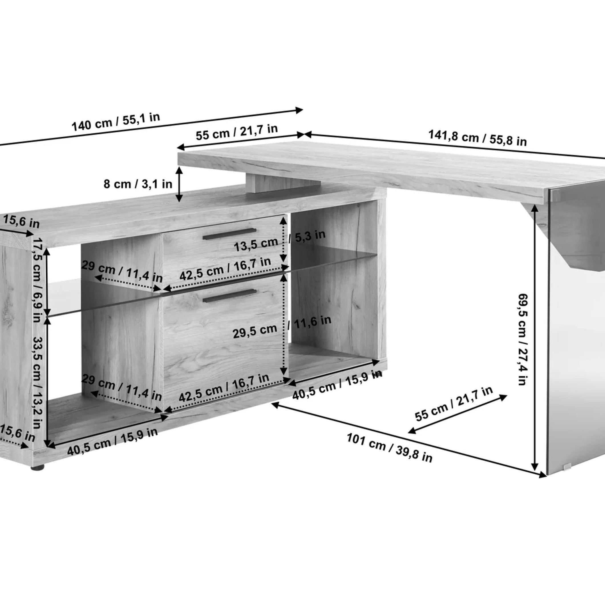 Watson L-shaped computer Desk - YANDZ HOME