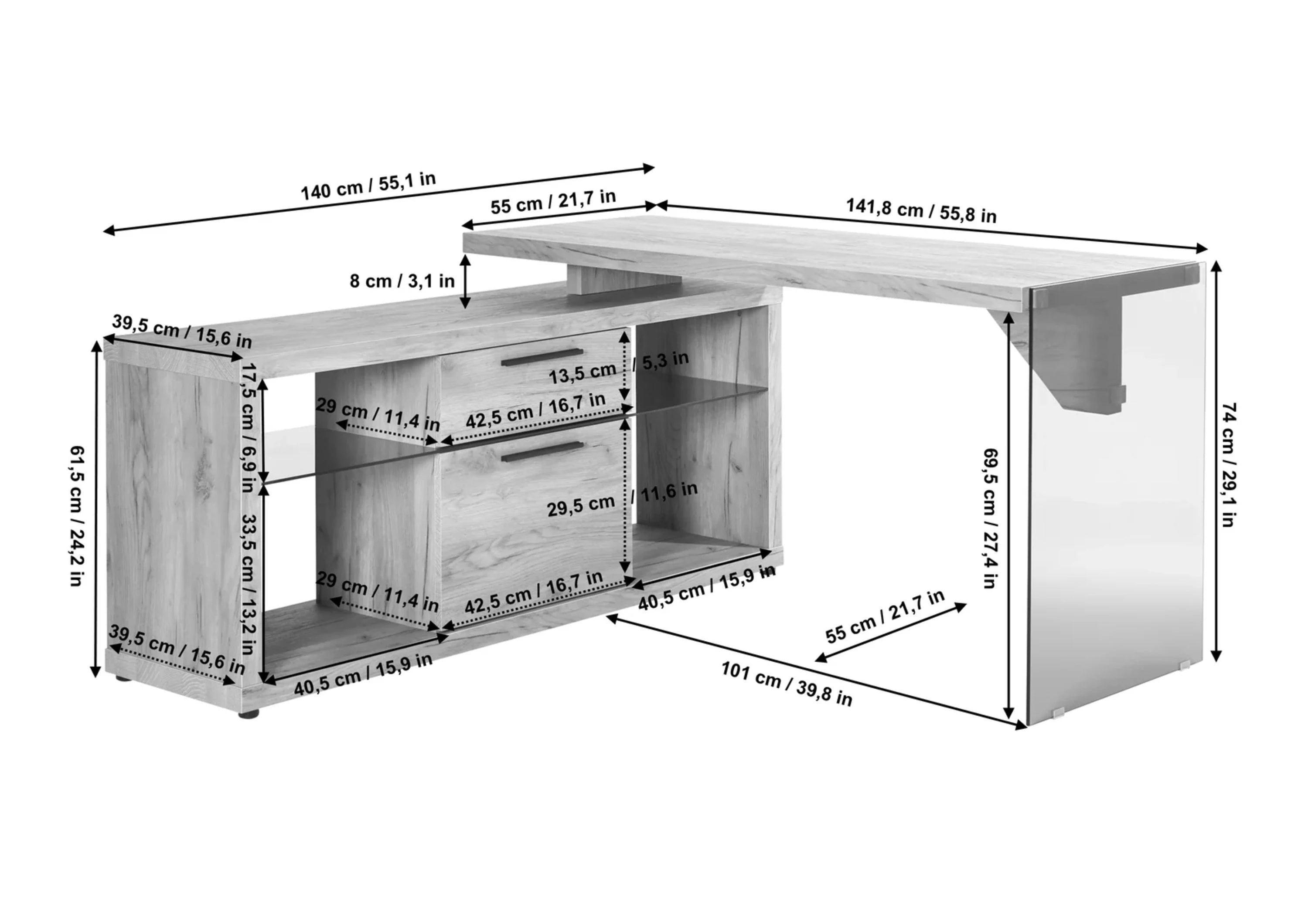 Watson L-shaped computer Desk - YANDZ HOME