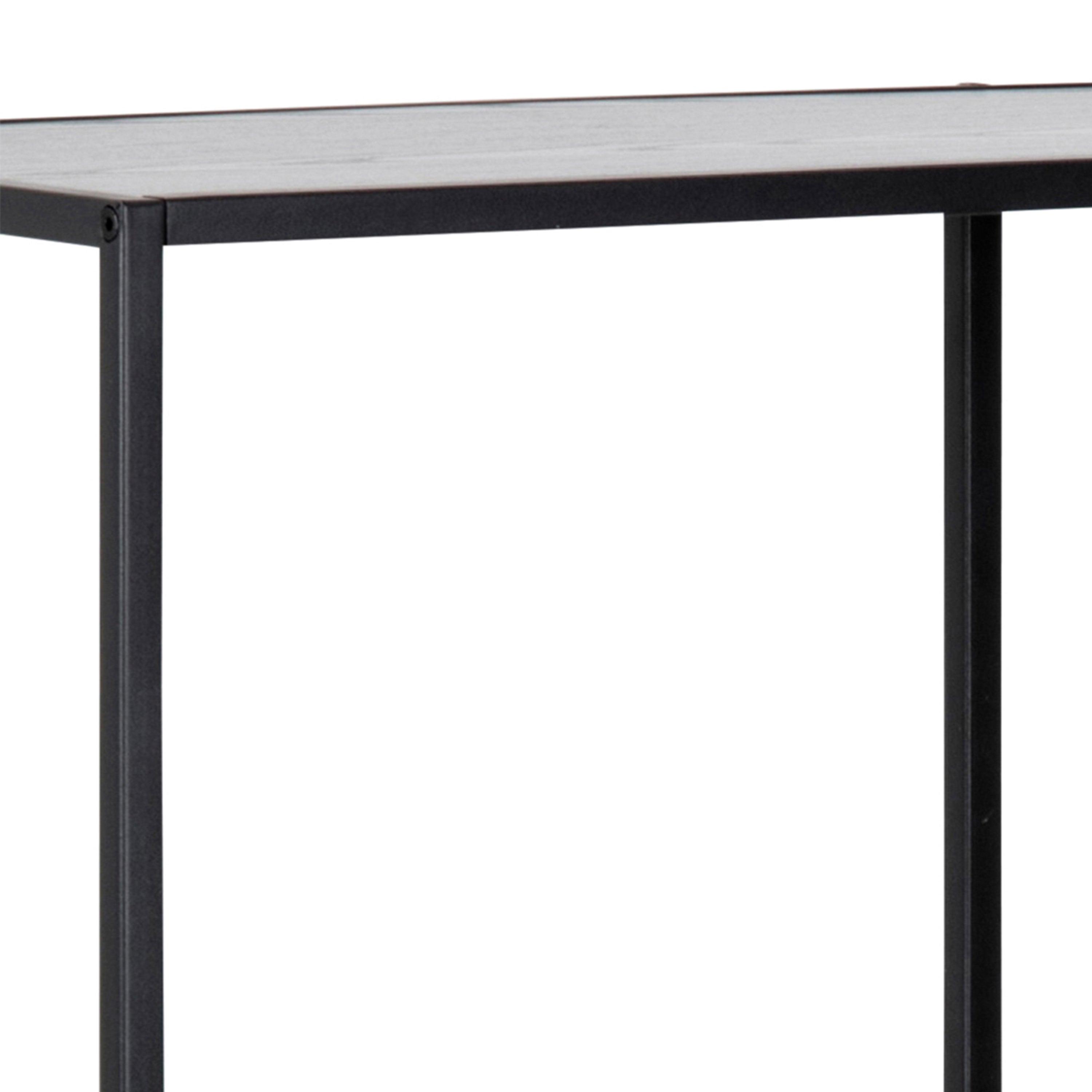 Lina Asymmetrical Bookcase – Black Metal with 3 Shelves - YANDZ HOME