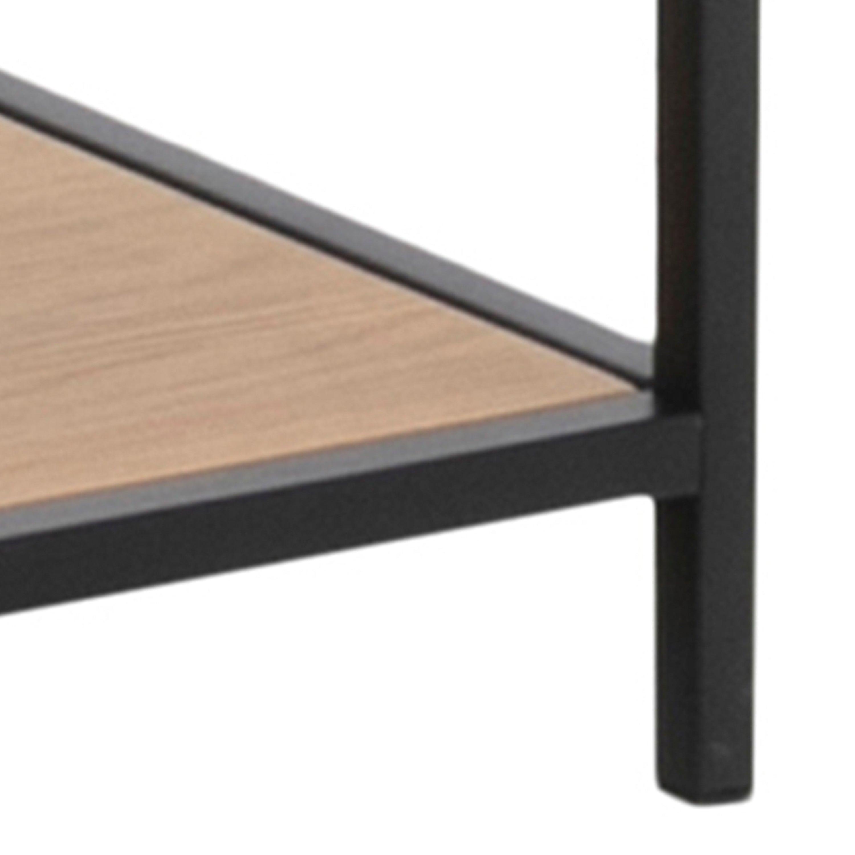 Kamila Large Asymmetrical Bookcase – Black Metal with 5 Shelves - YANDZ HOME