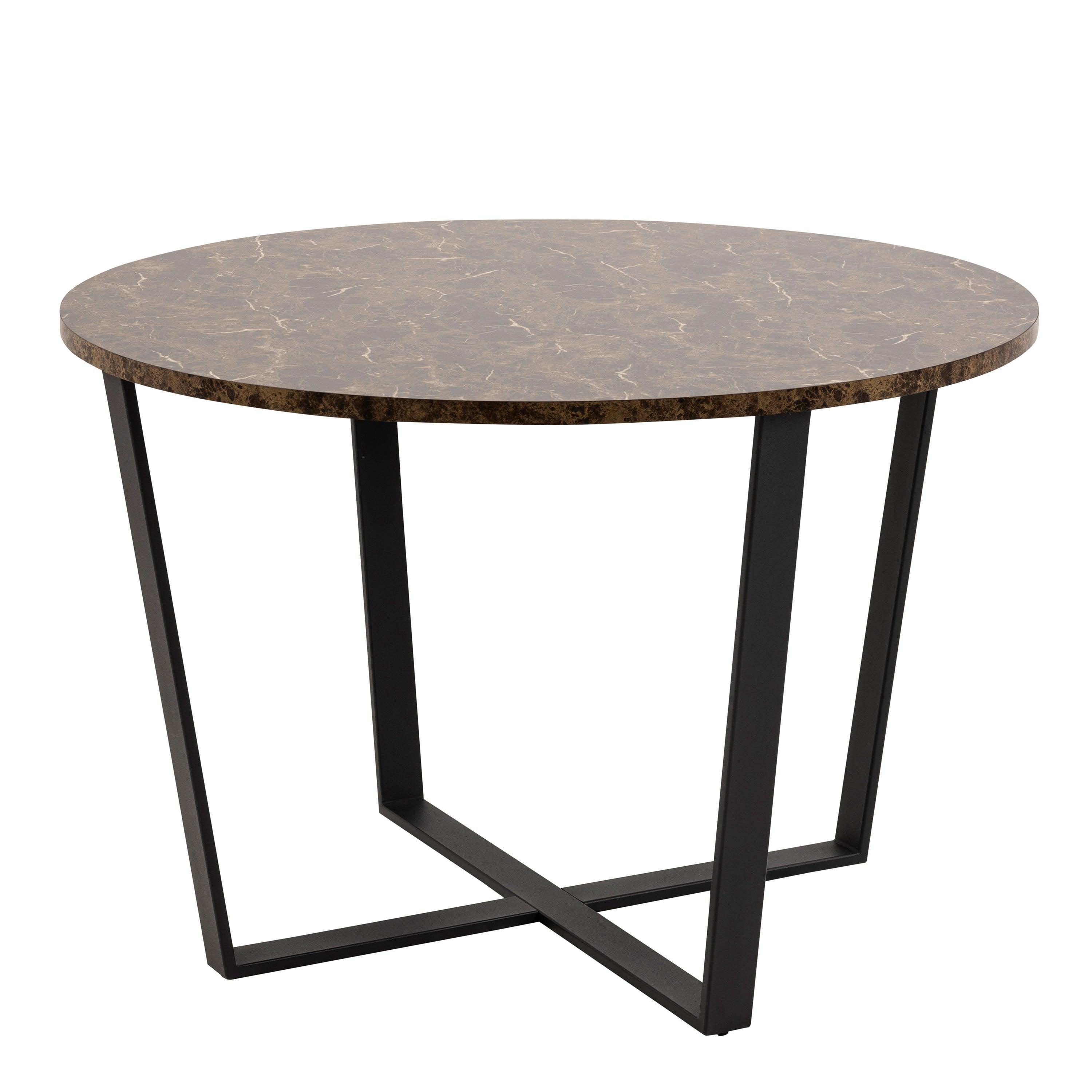 Amani Round Dining Table with Marble Effect Top - YANDZ HOME
