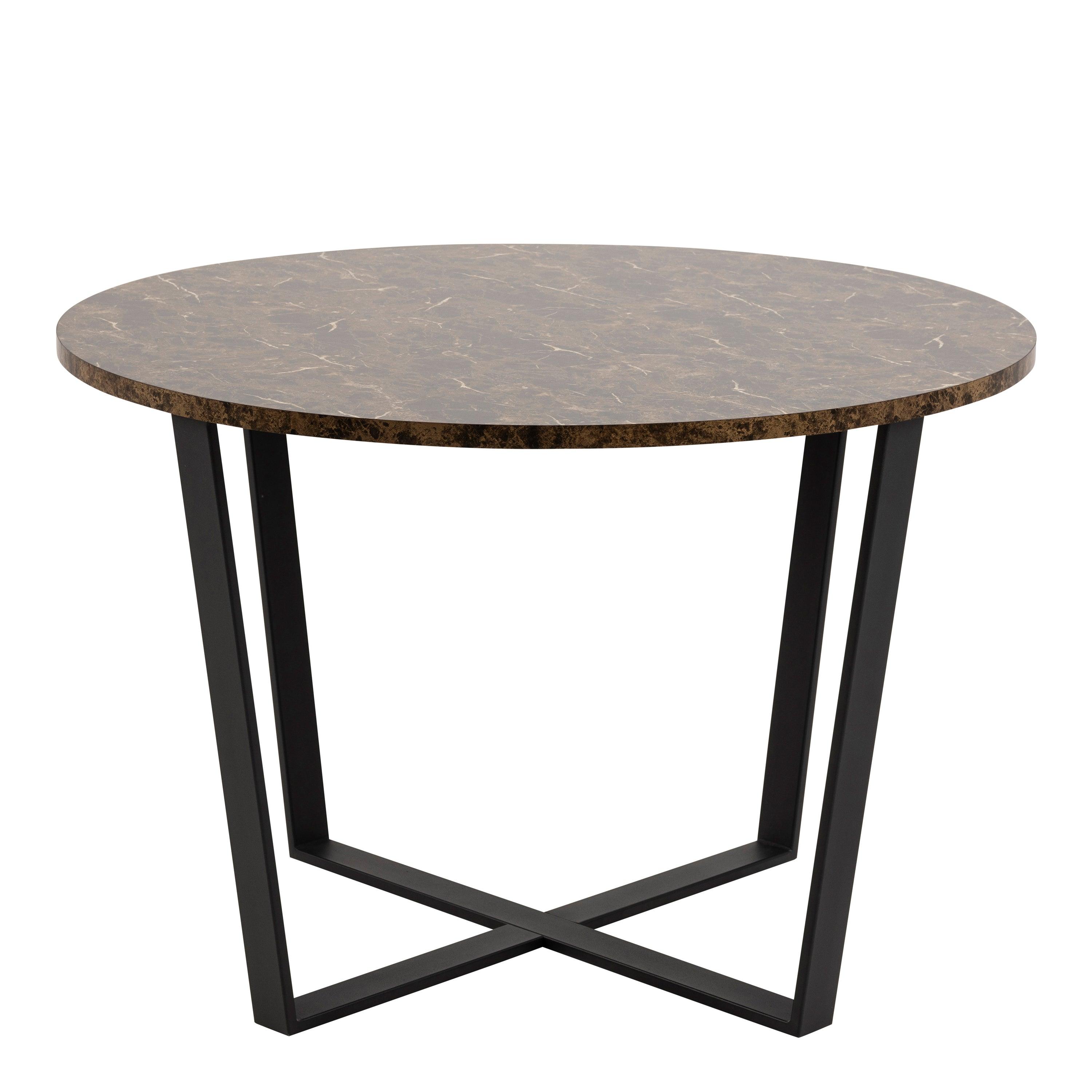 Amani Round Dining Table with Marble Effect Top - YANDZ HOME