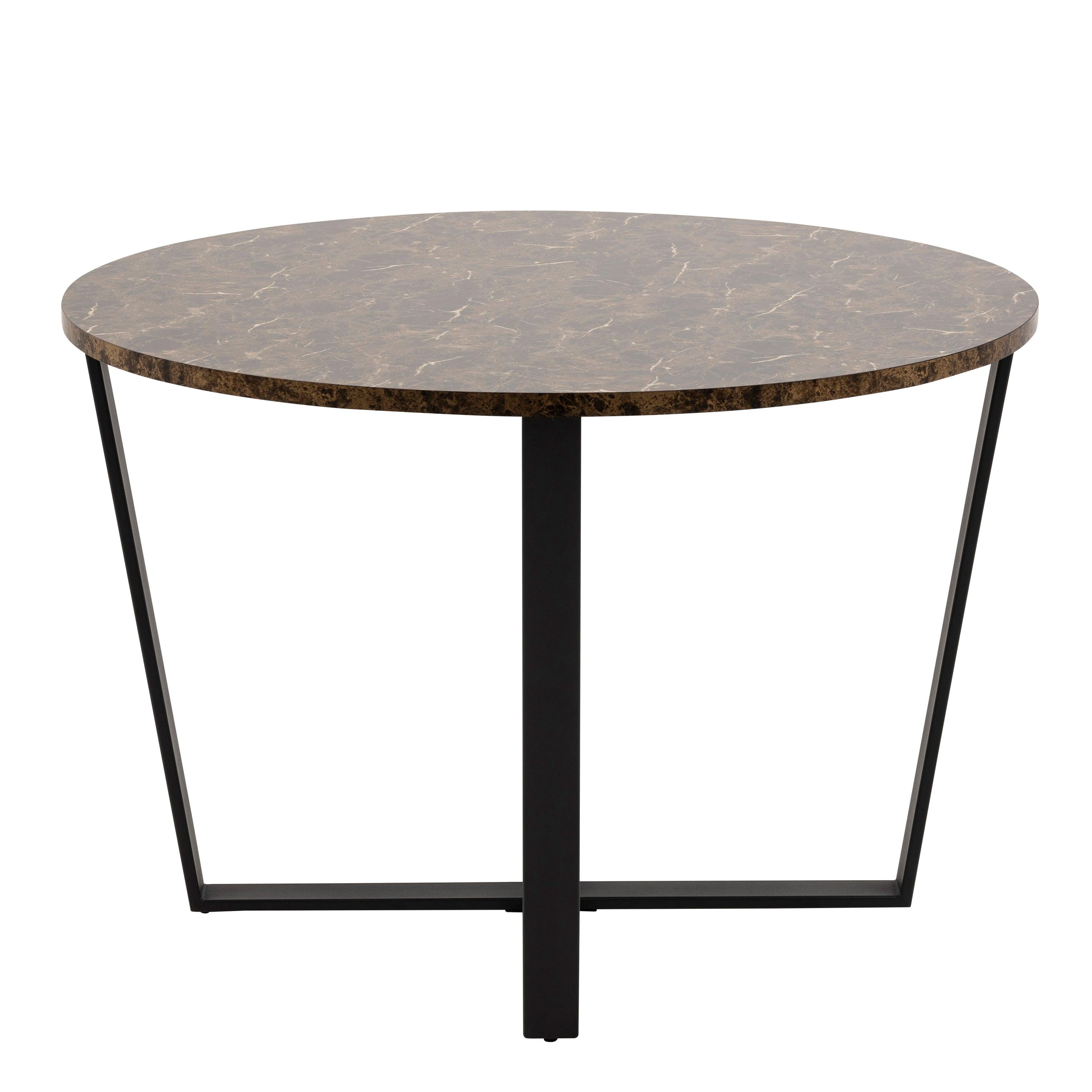 Amani Round Dining Table with Marble Effect Top - YANDZ HOME