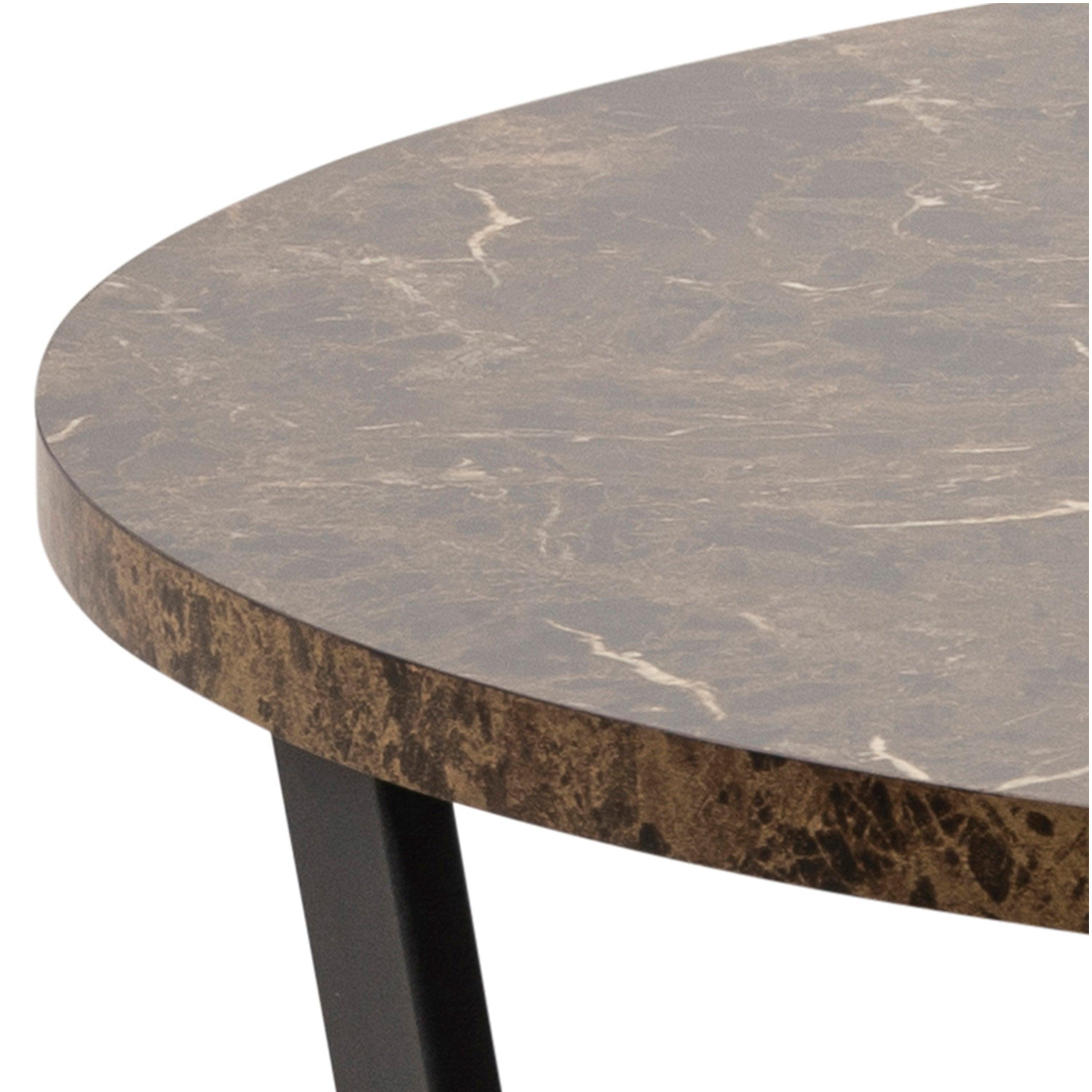 Amani Round Dining Table with Marble Effect Top - YANDZ HOME