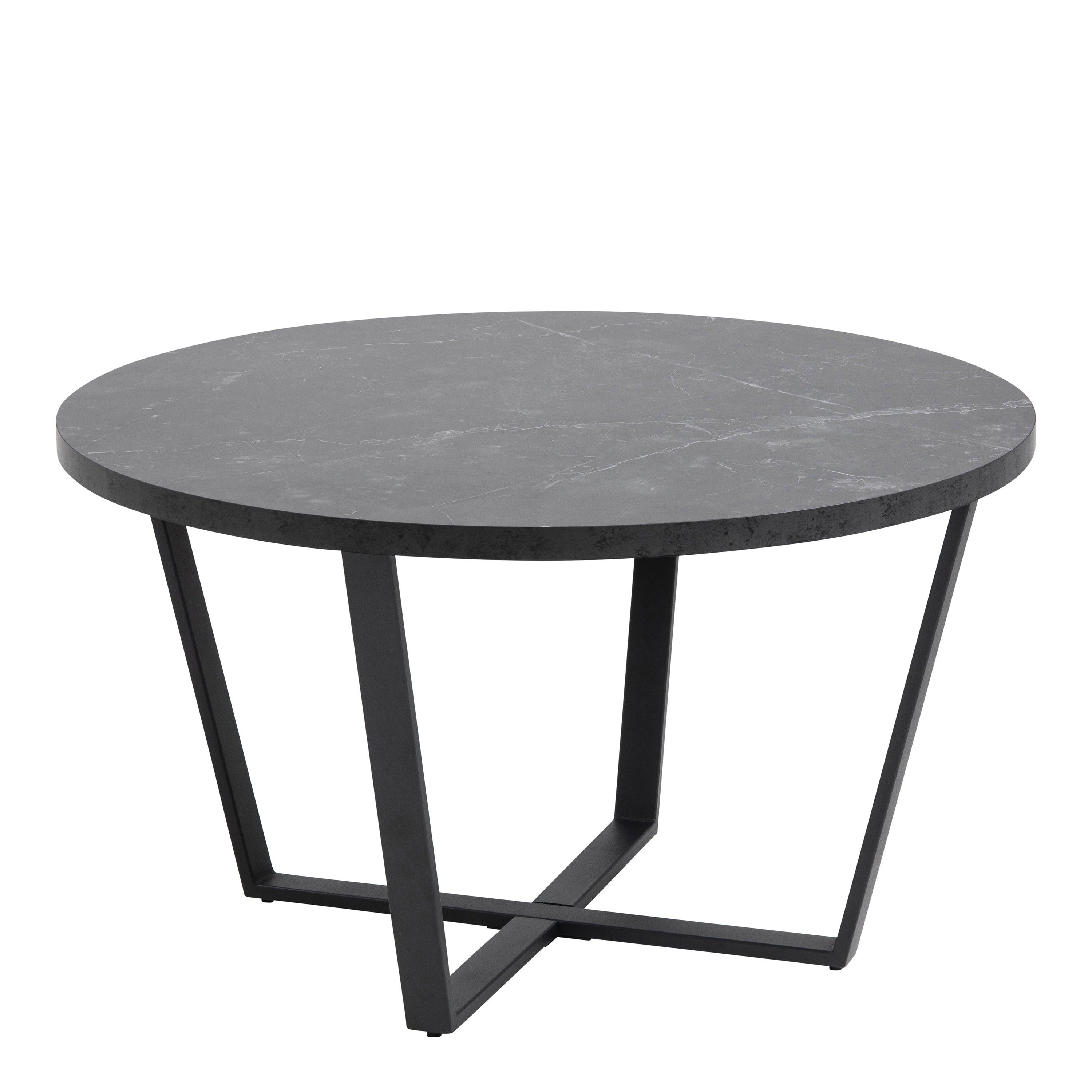 Bella Round Coffee Table with Black Marble Effect - YANDZ HOME