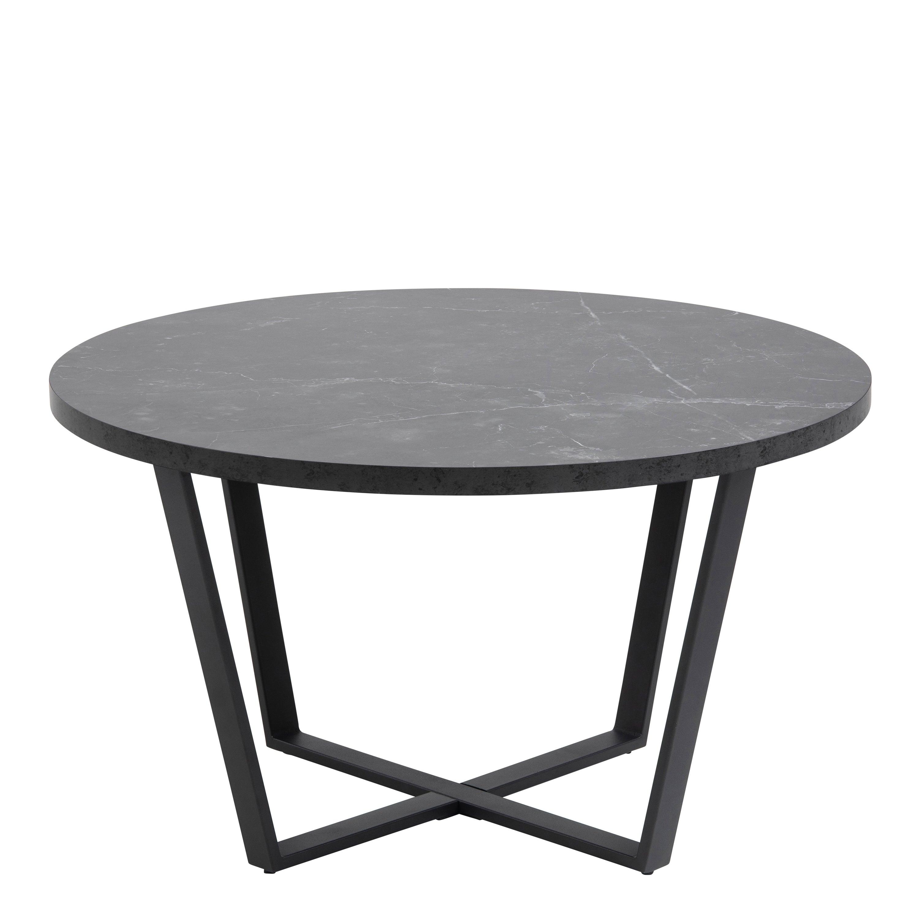 Bella Round Coffee Table with Black Marble Effect - YANDZ HOME