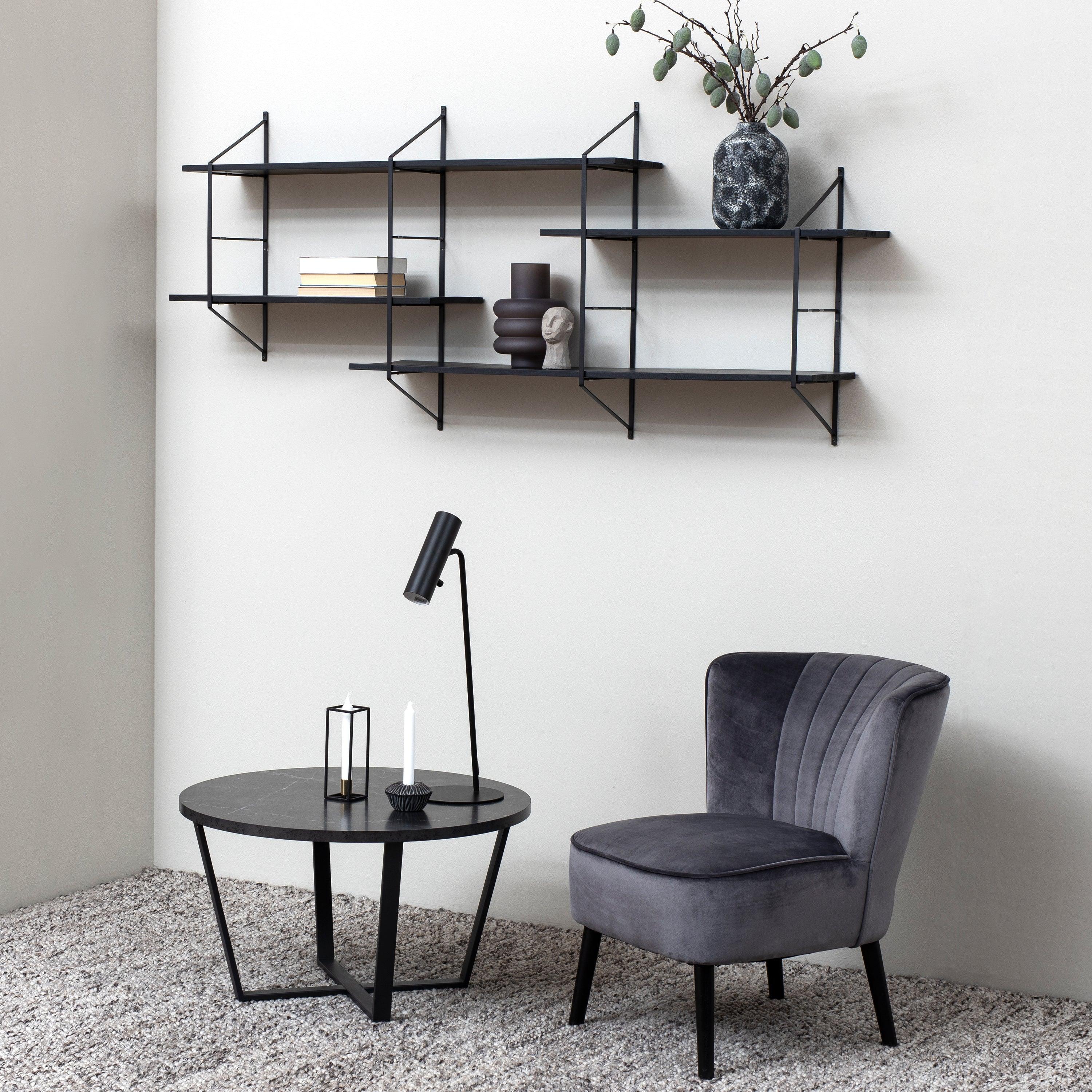 Bella Round Coffee Table with Black Marble Effect - YANDZ HOME