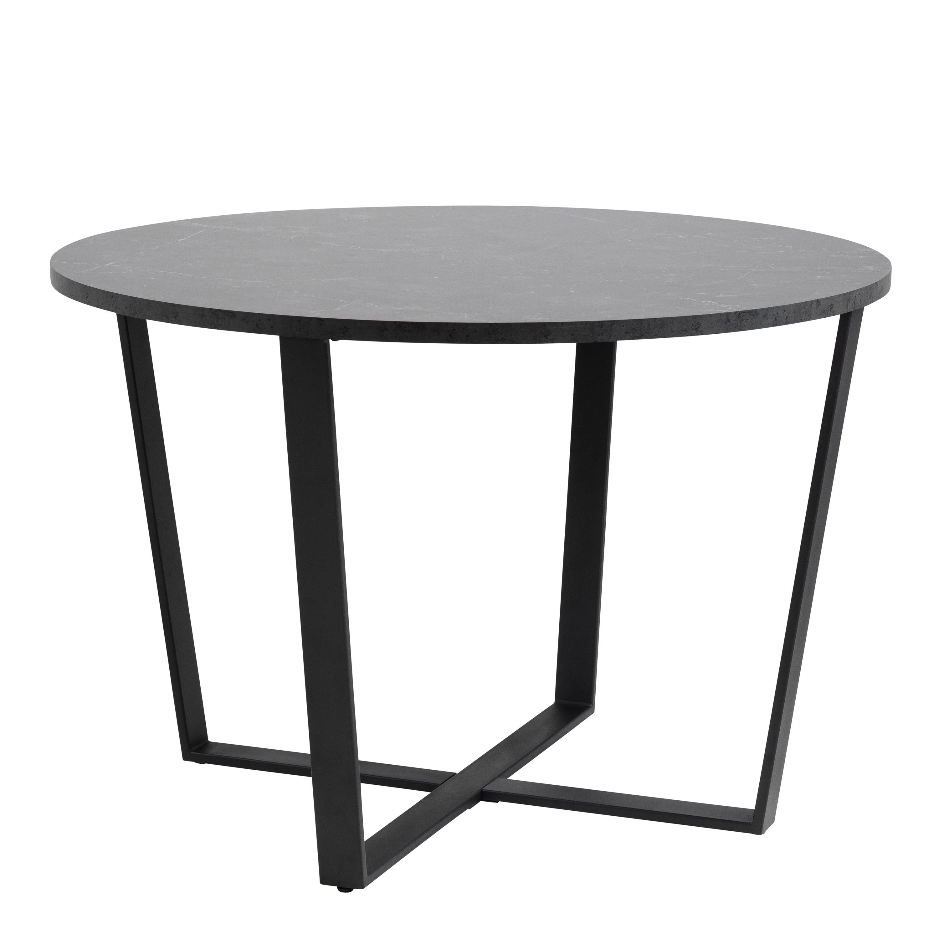 Amani Round Dining Table with Marble Effect Top - YANDZ HOME