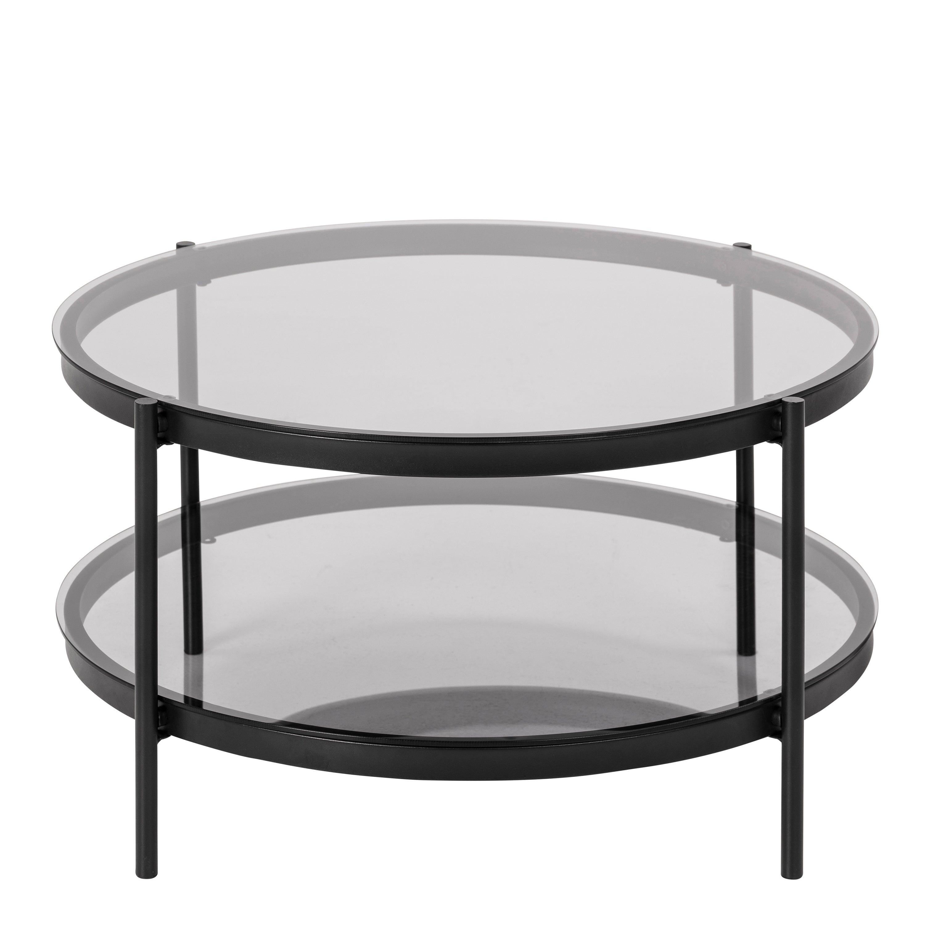 Victoria Round Coffee Table with Smoked Glass Top - YANDZ HOME