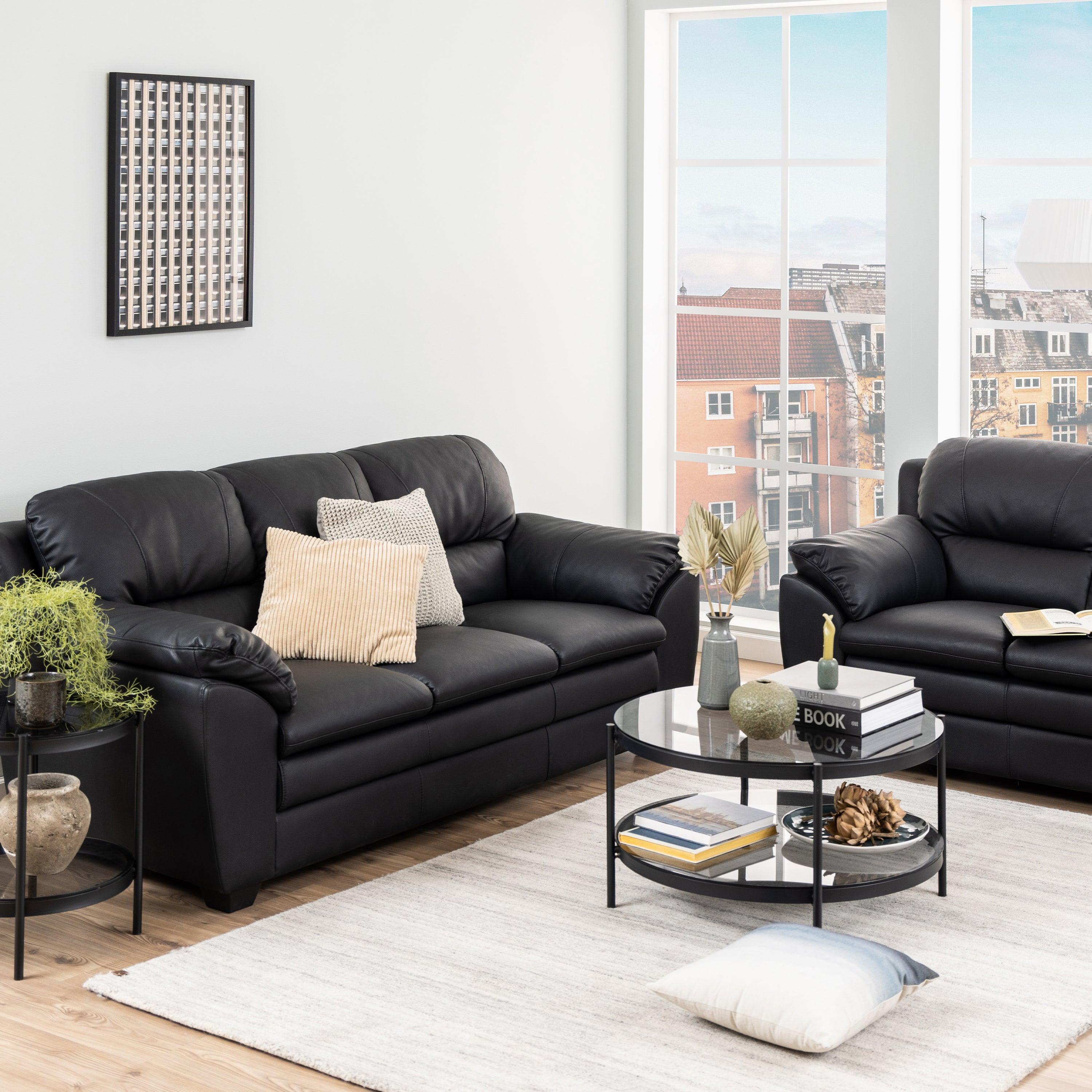 Victoria Round Coffee Table with Smoked Glass Top - YANDZ HOME