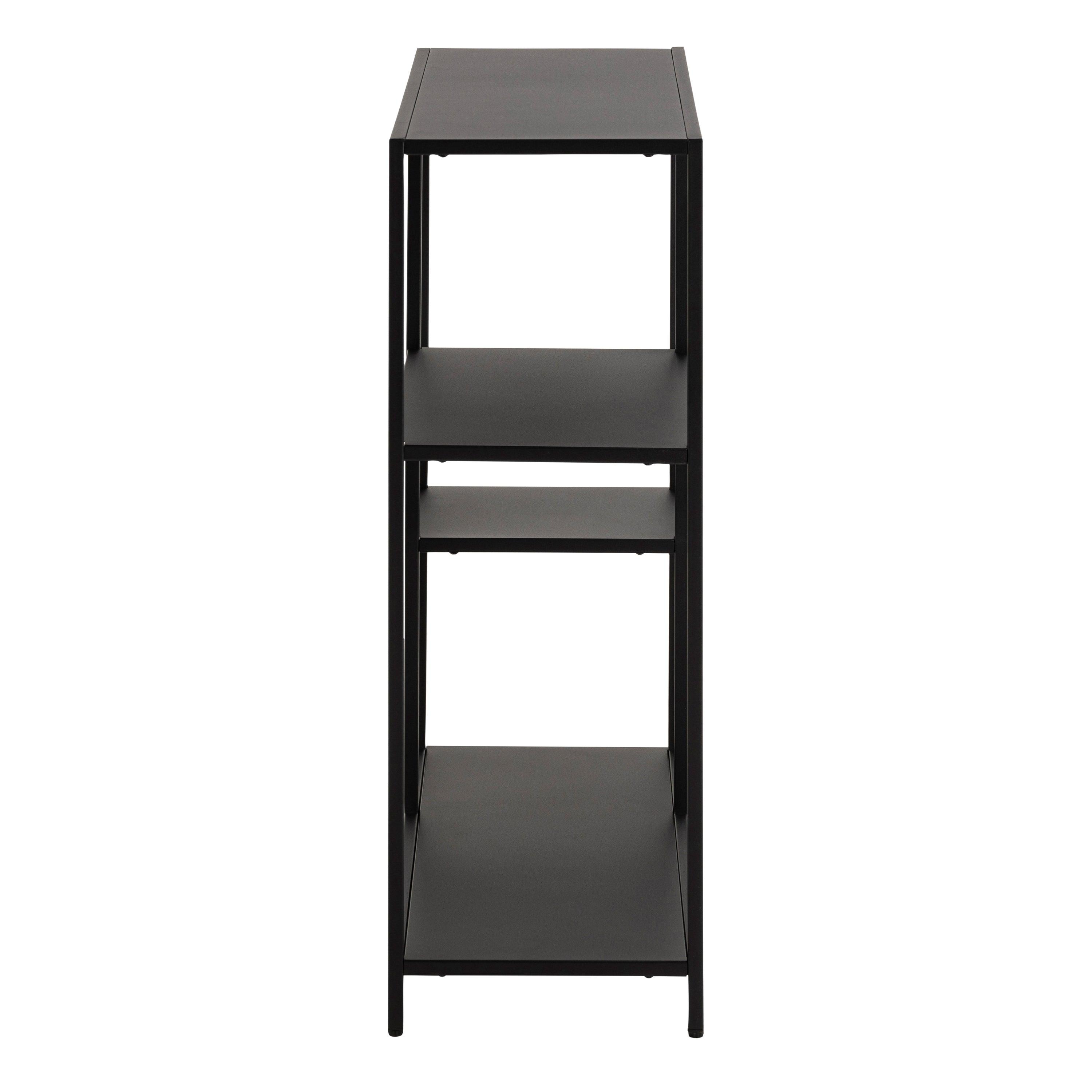 Sophia Asymmetrical Bookcase with 3 Shelves in Matt Black - YANDZ HOME