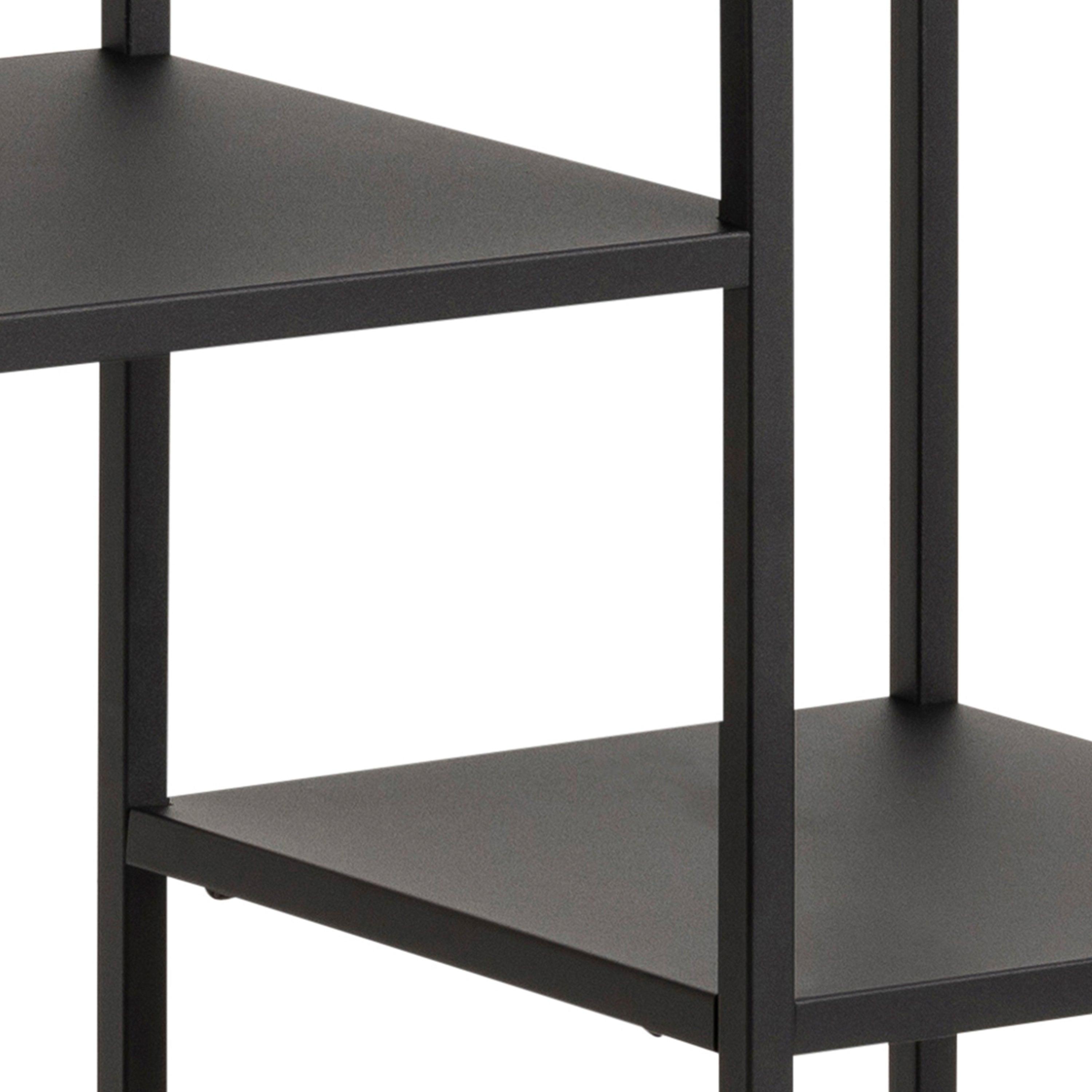 Sophia Asymmetrical Bookcase with 3 Shelves in Matt Black - YANDZ HOME