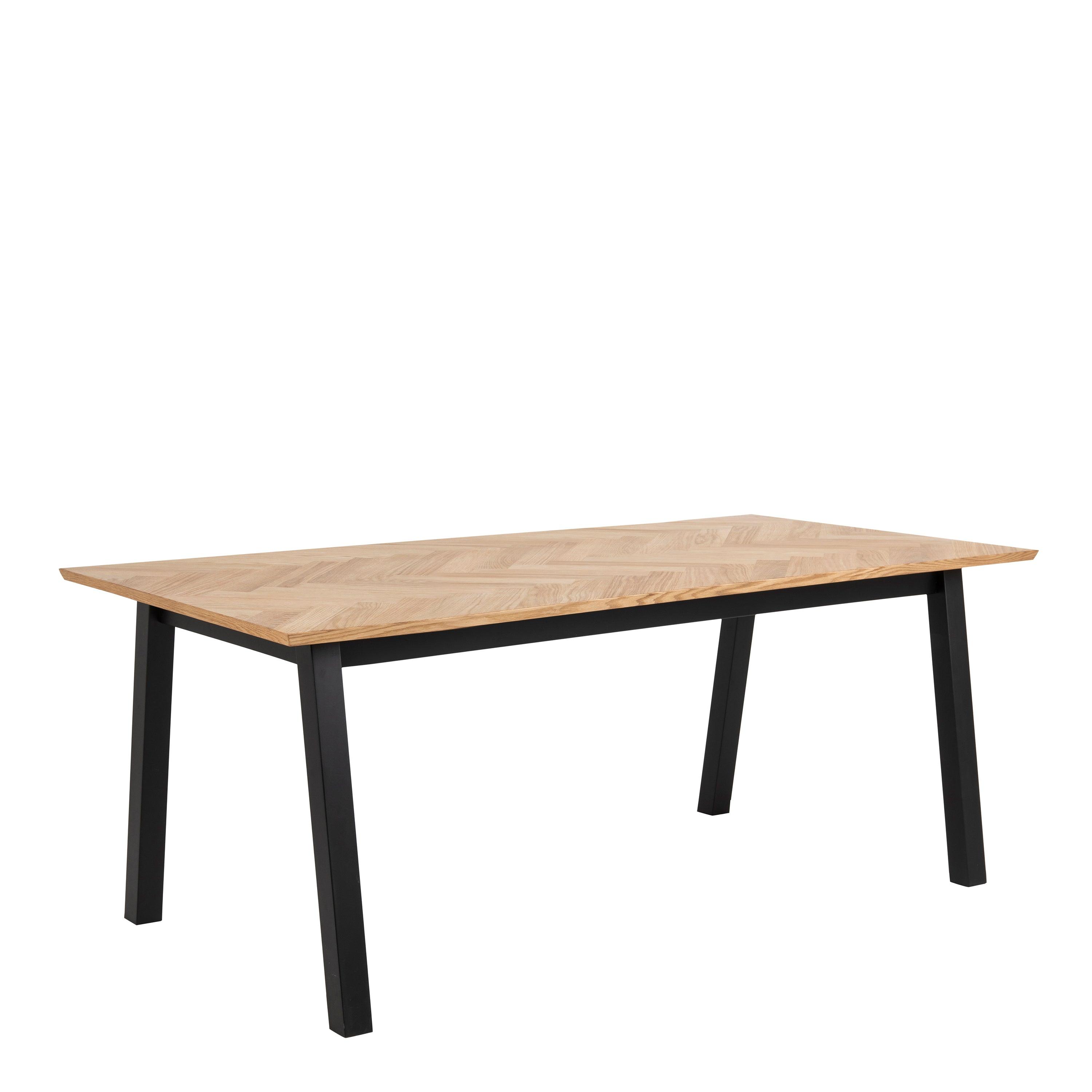 Savona Dining Table in Oak with Herringbone Effect - YANDZ HOME