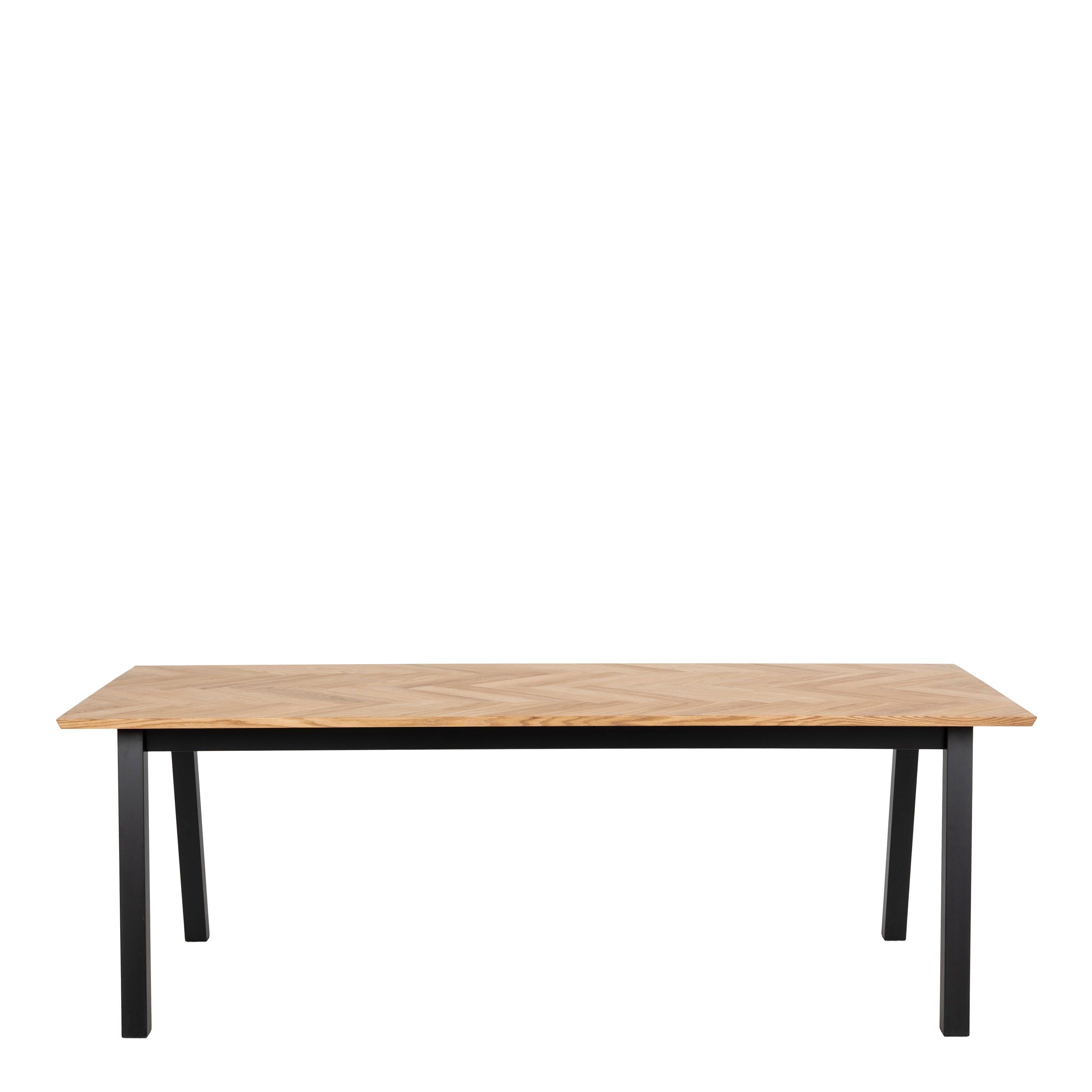 Savona Dining Table in Oak with Herringbone Effect - YANDZ HOME