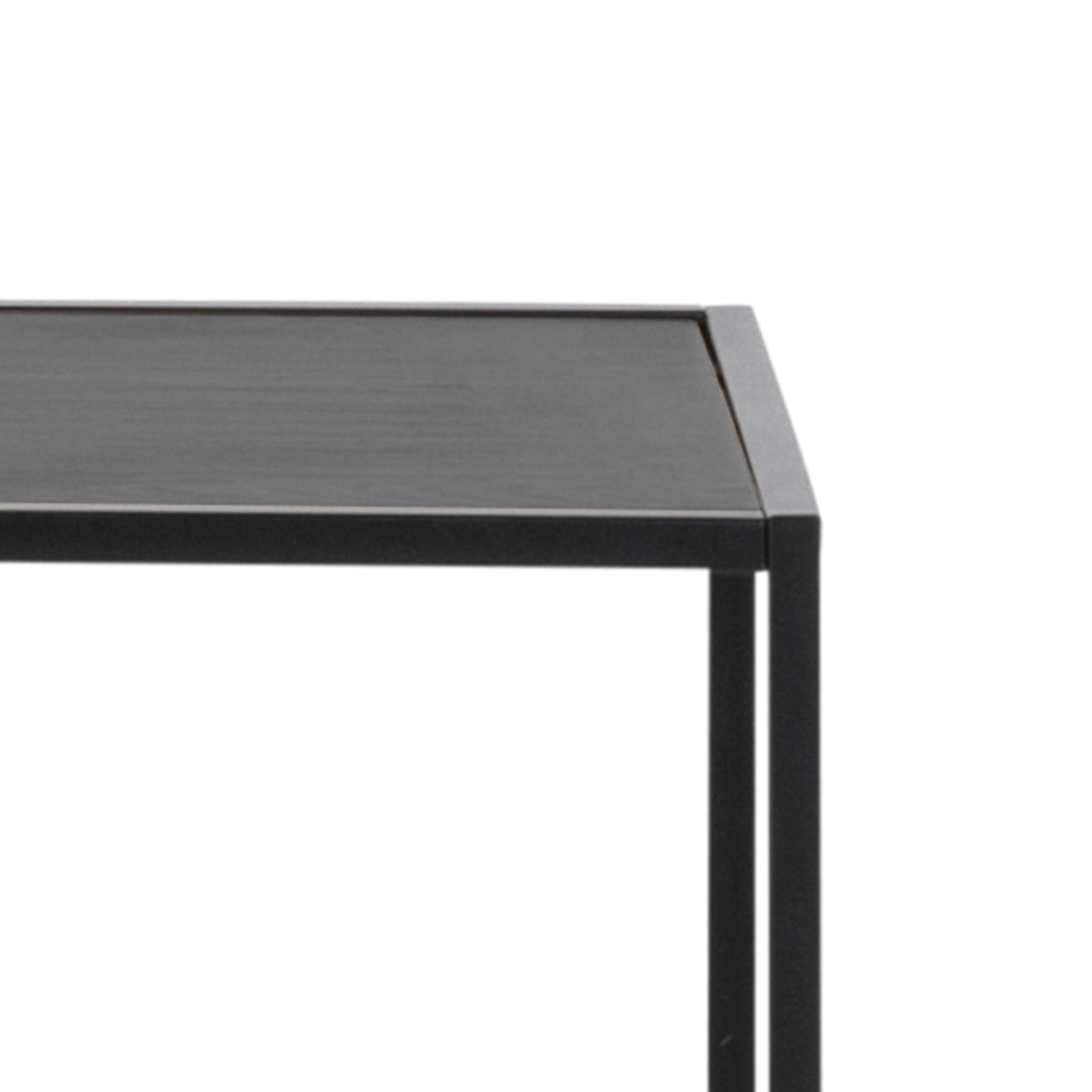 Kamila Large Asymmetrical Bookcase – Black Metal with 5 Shelves - YANDZ HOME