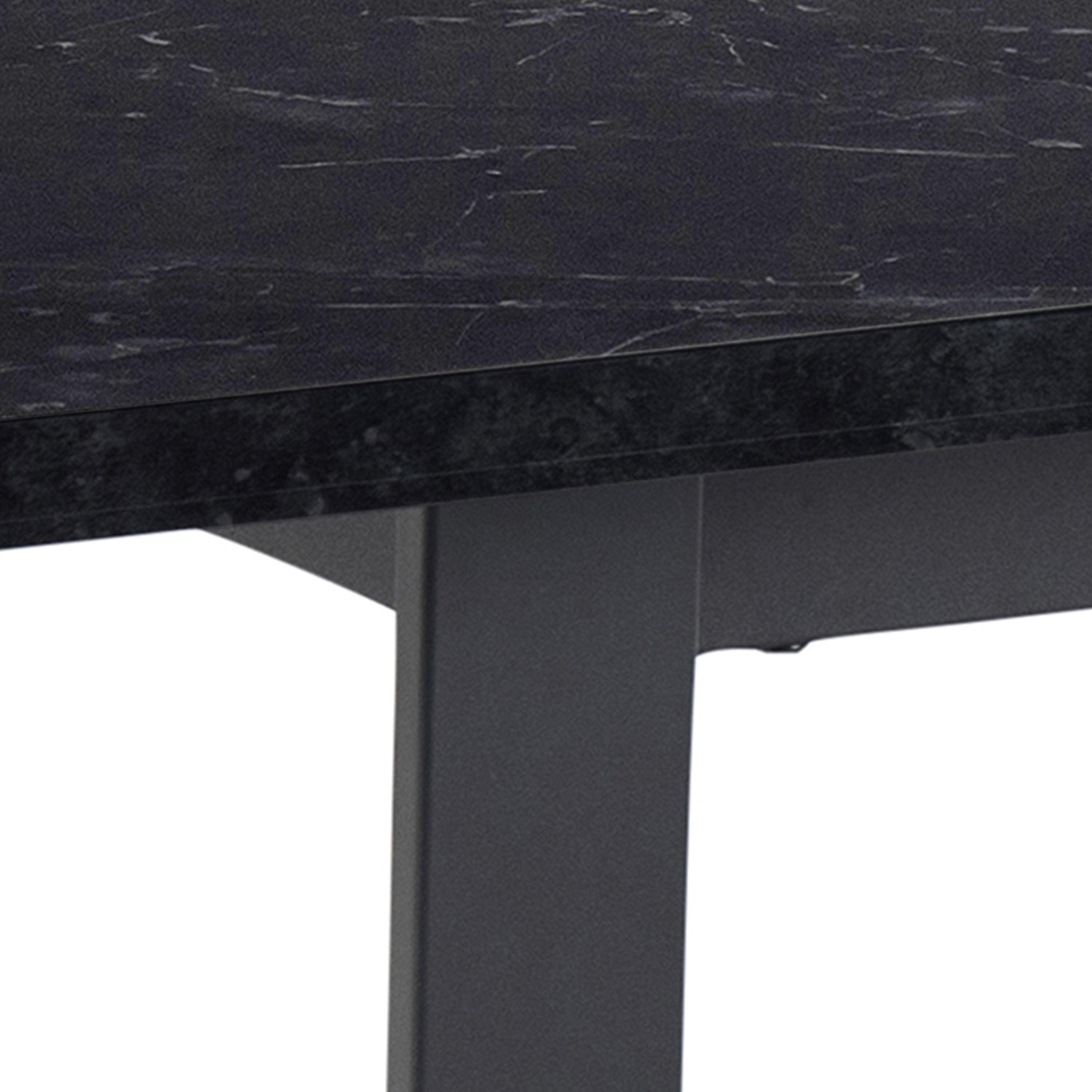 Amara Dining Table with Black Marble Effect Top and Black Legs - YANDZ HOME