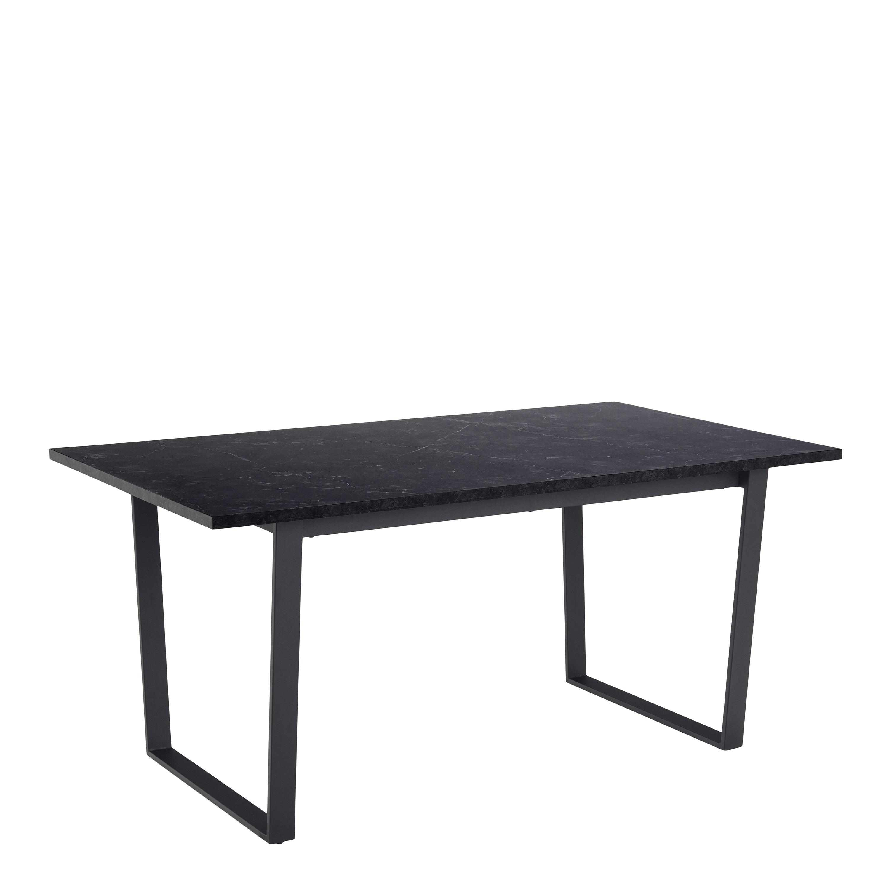 Amara Dining Table with Black Marble Effect Top and Black Legs - YANDZ HOME