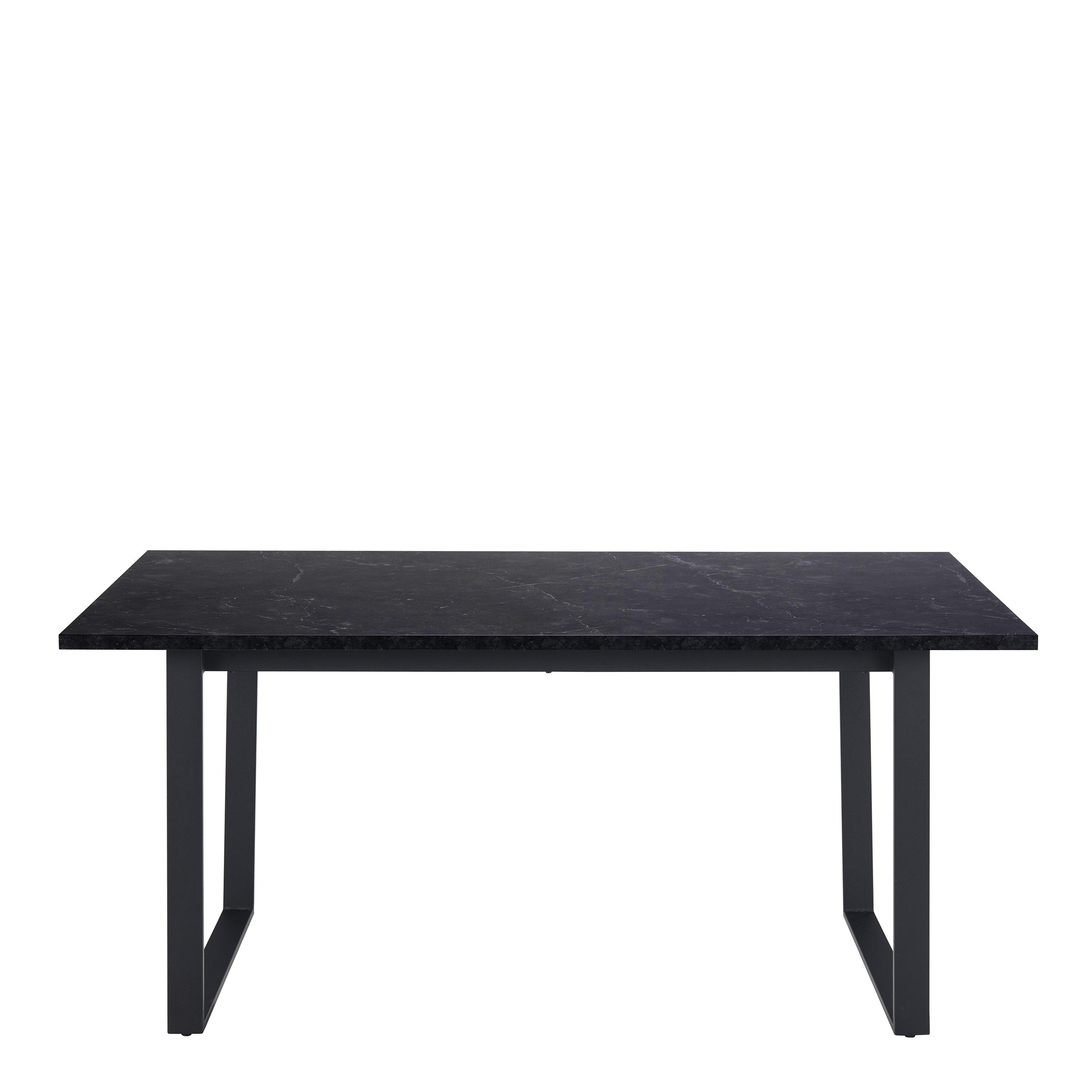 Amara Dining Table with Black Marble Effect Top and Black Legs - YANDZ HOME