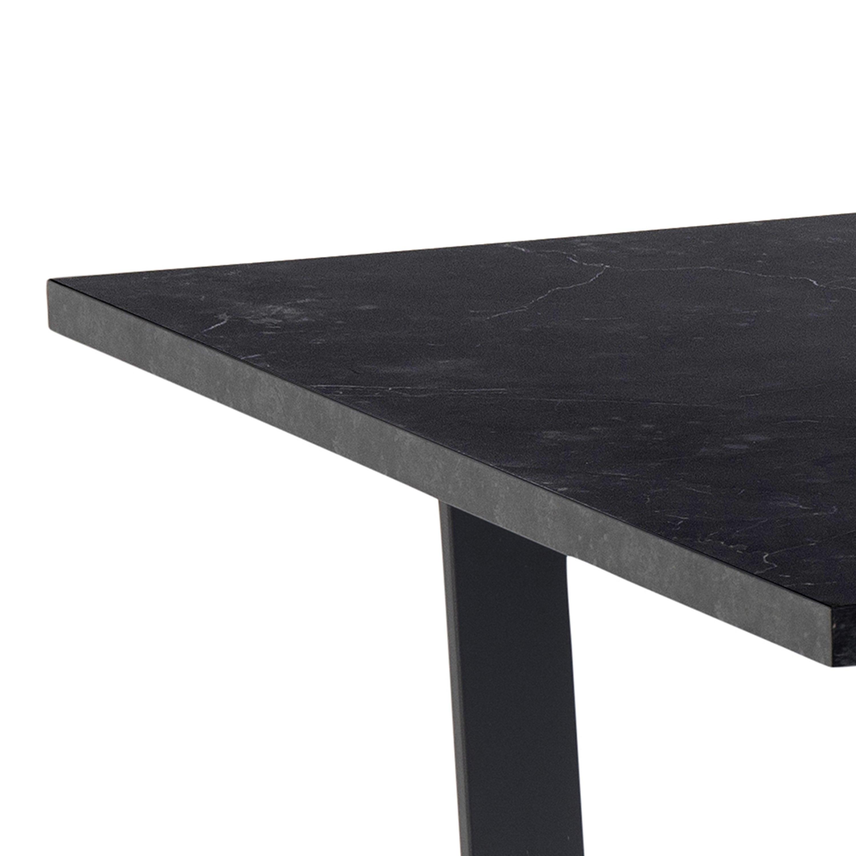 Amara Dining Table with Black Marble Effect Top and Black Legs - YANDZ HOME