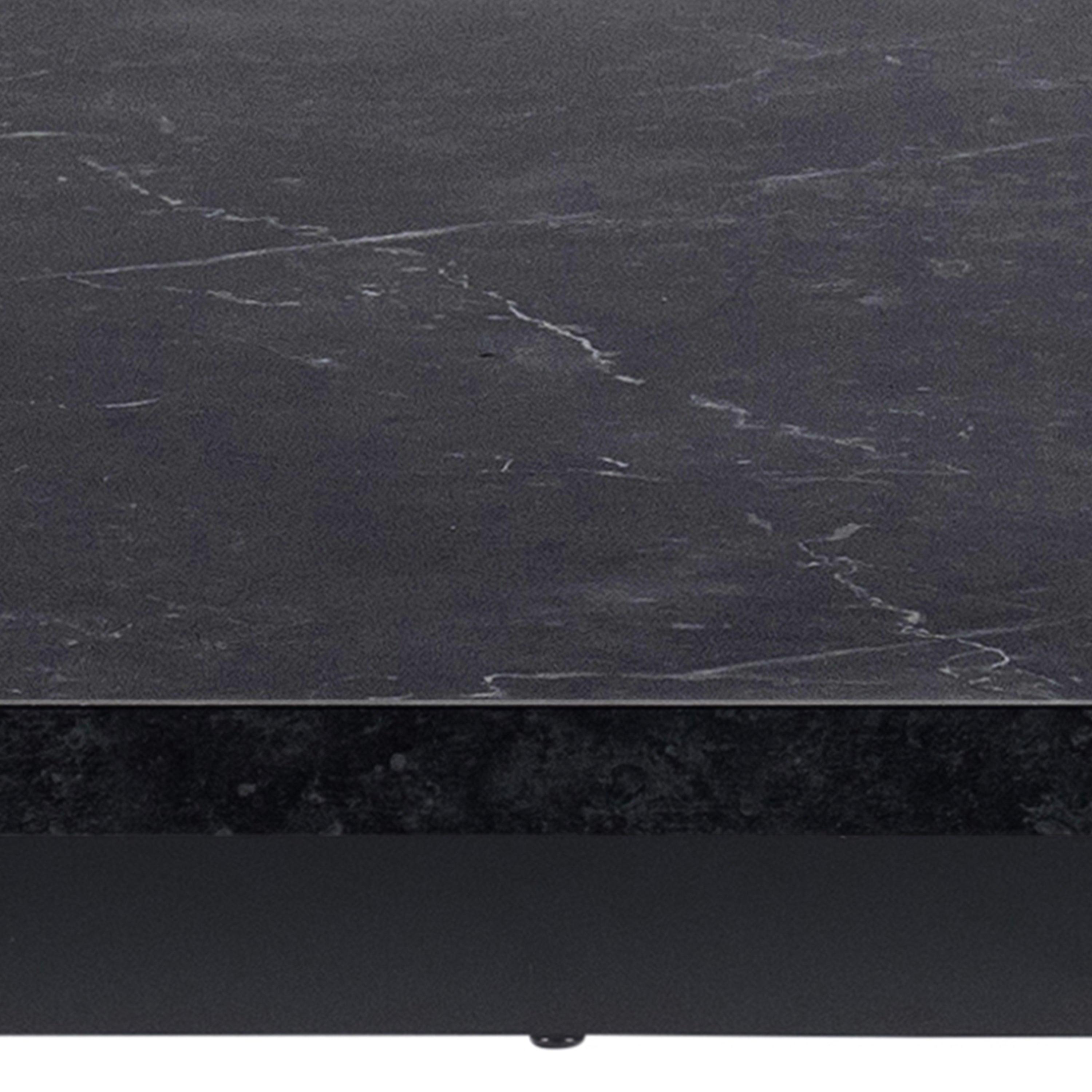Amara Dining Table with Black Marble Effect Top and Black Legs - YANDZ HOME