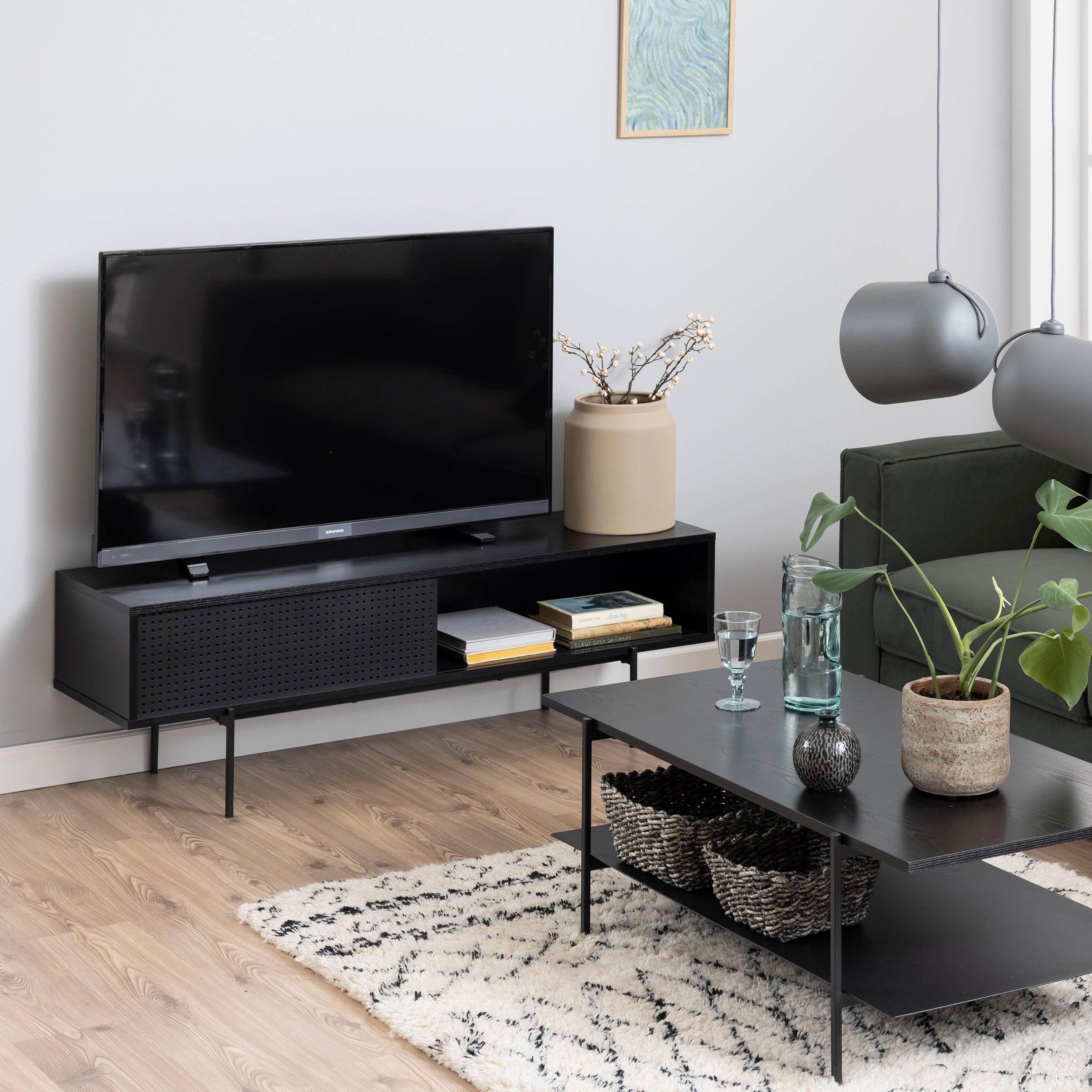 Ansel TV Unit in Black - YANDZ HOME