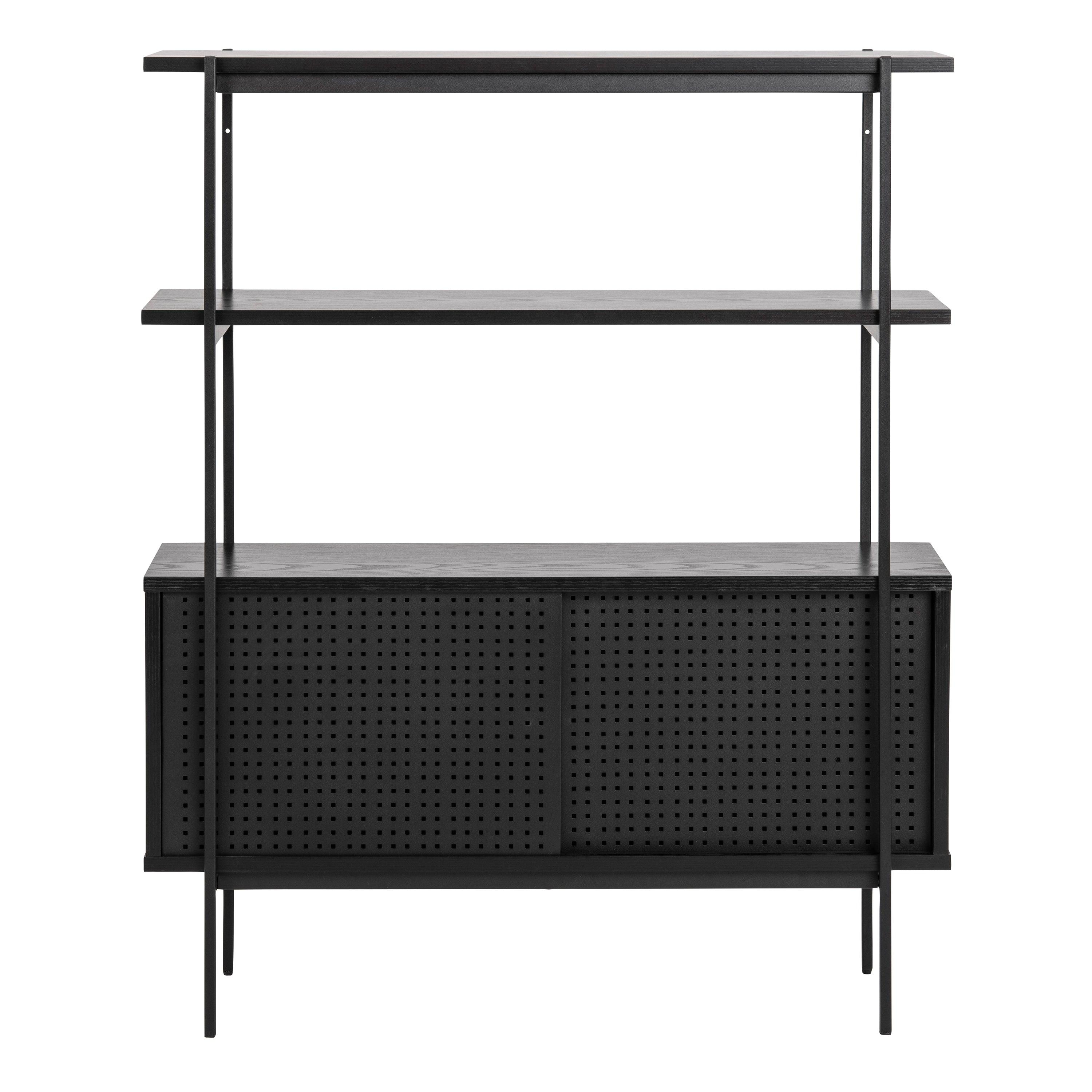 Ansel Small Bookcase with 2 Sliding Doors - YANDZ HOME