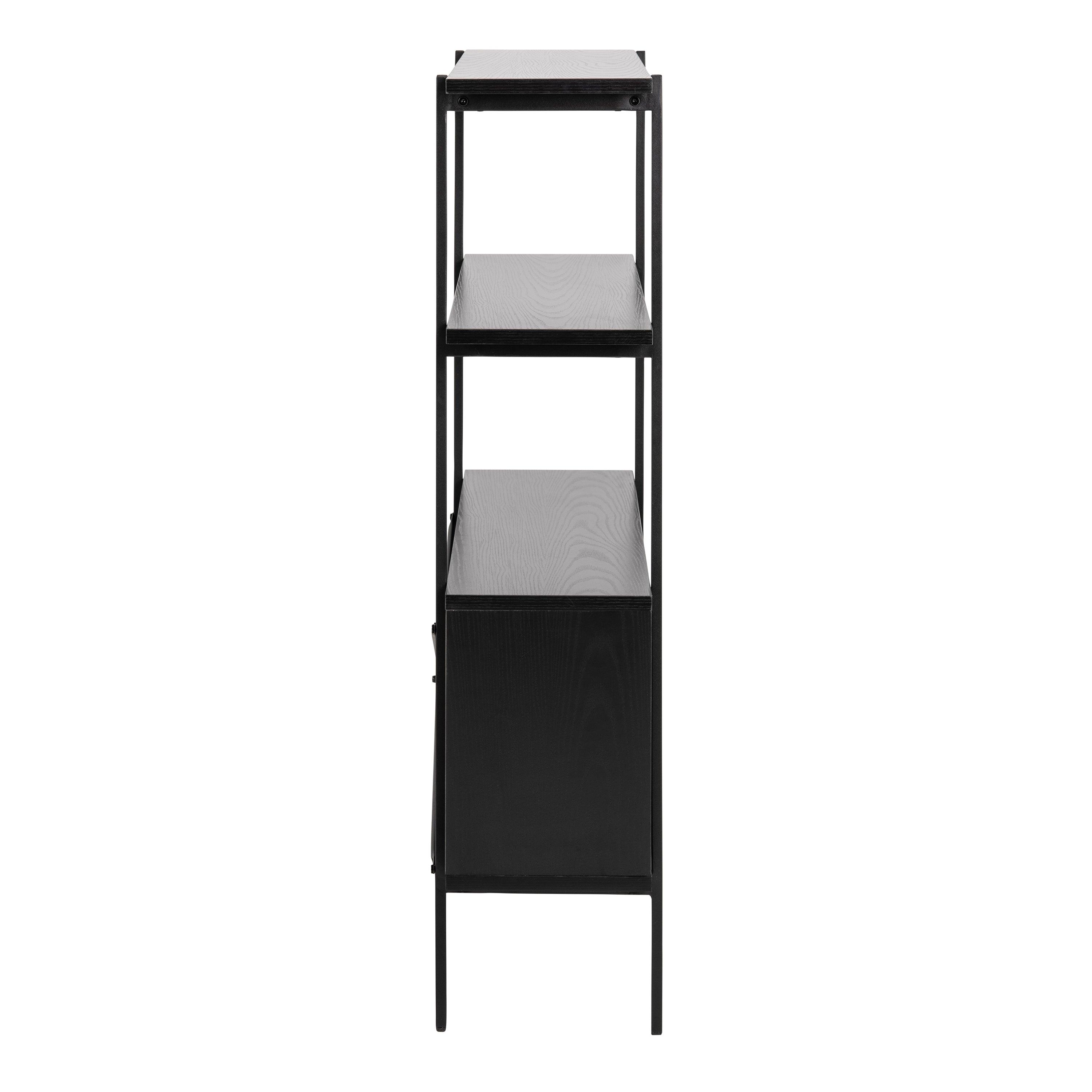 Ansel Small Bookcase with 2 Sliding Doors - YANDZ HOME