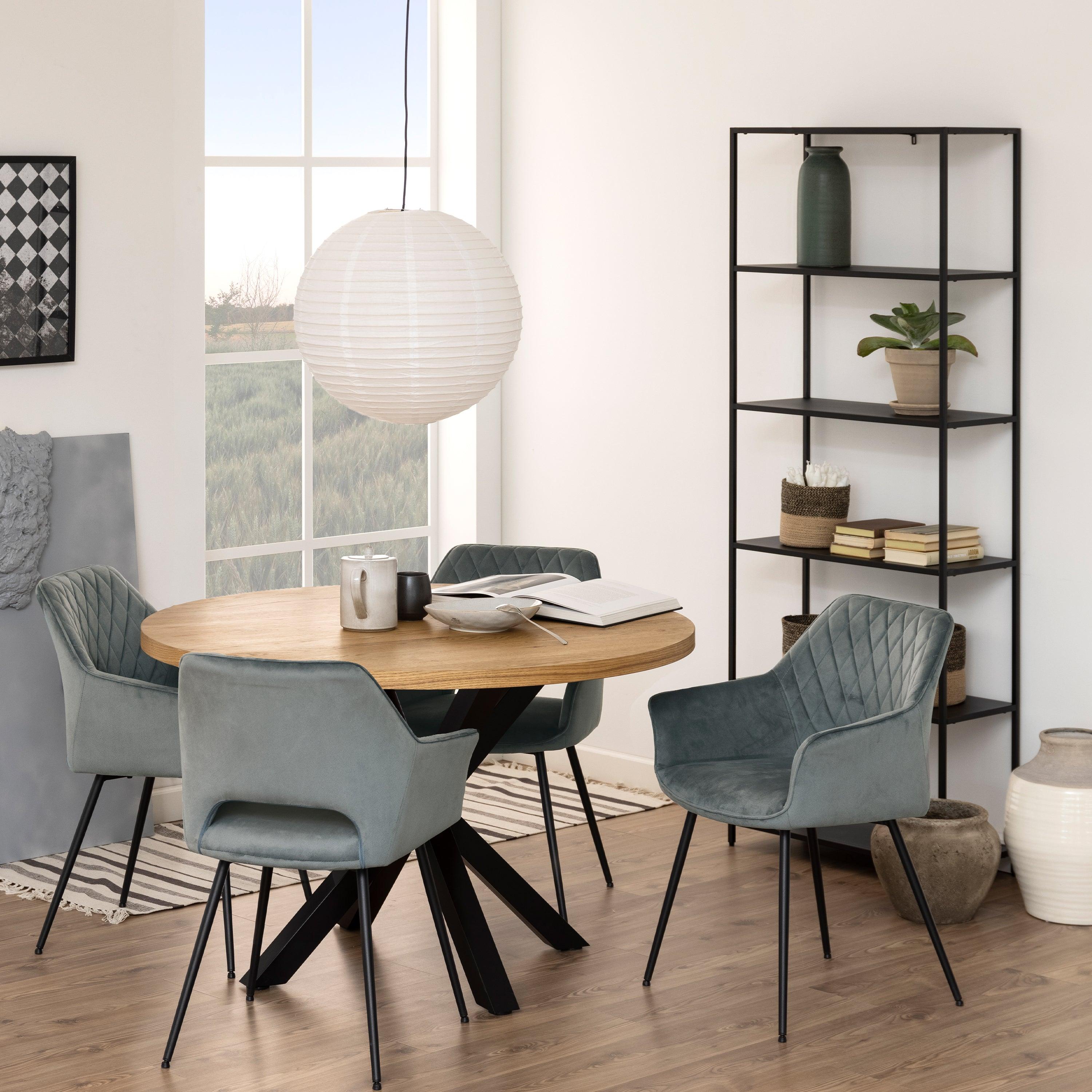 Sophia Tall Bookcase with 5 Shelves in Matt Black - YANDZ HOME