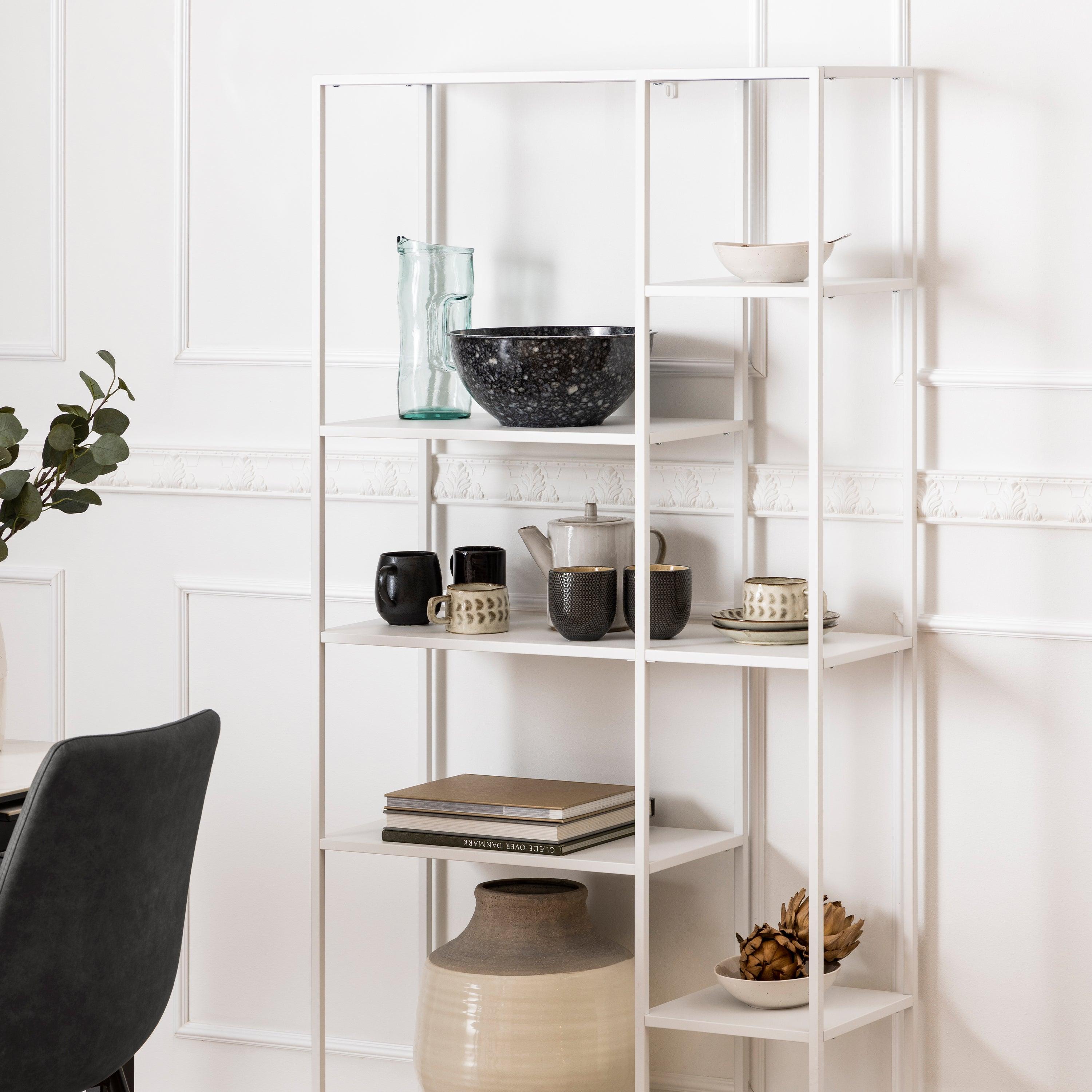 Giselle Asymmetrical Bookcase with 6 Shelves - YANDZ HOME