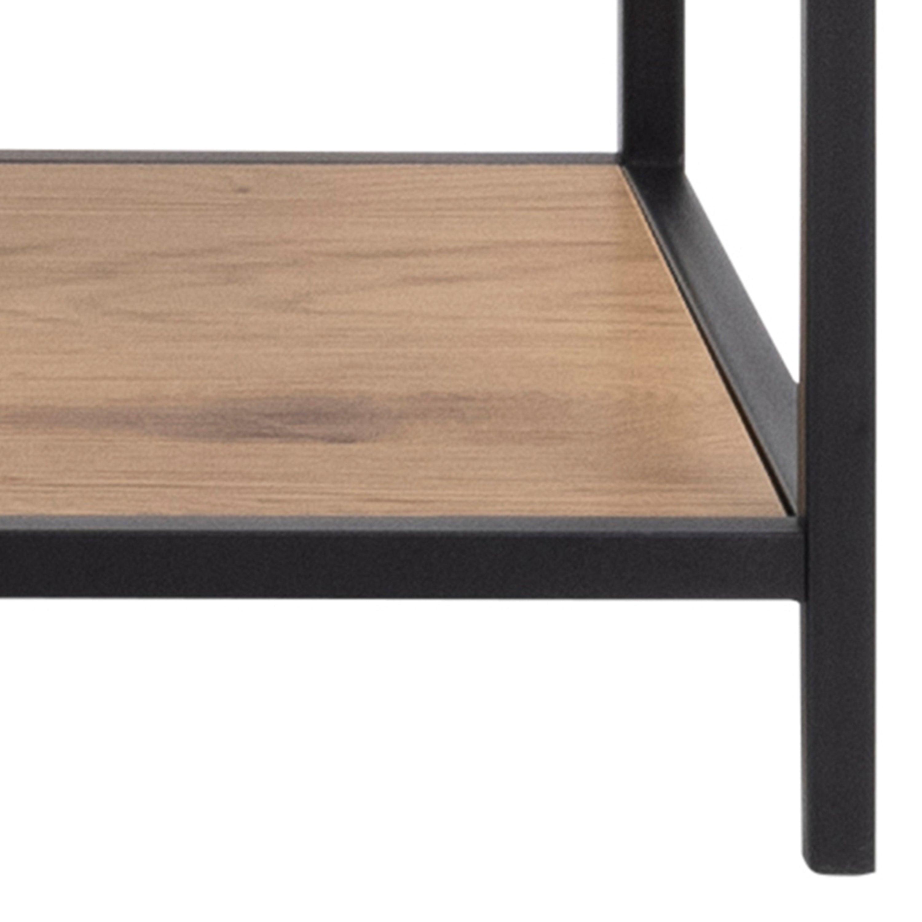 Elara Bookcase with 5 Shelves in Black and Oak - YANDZ HOME