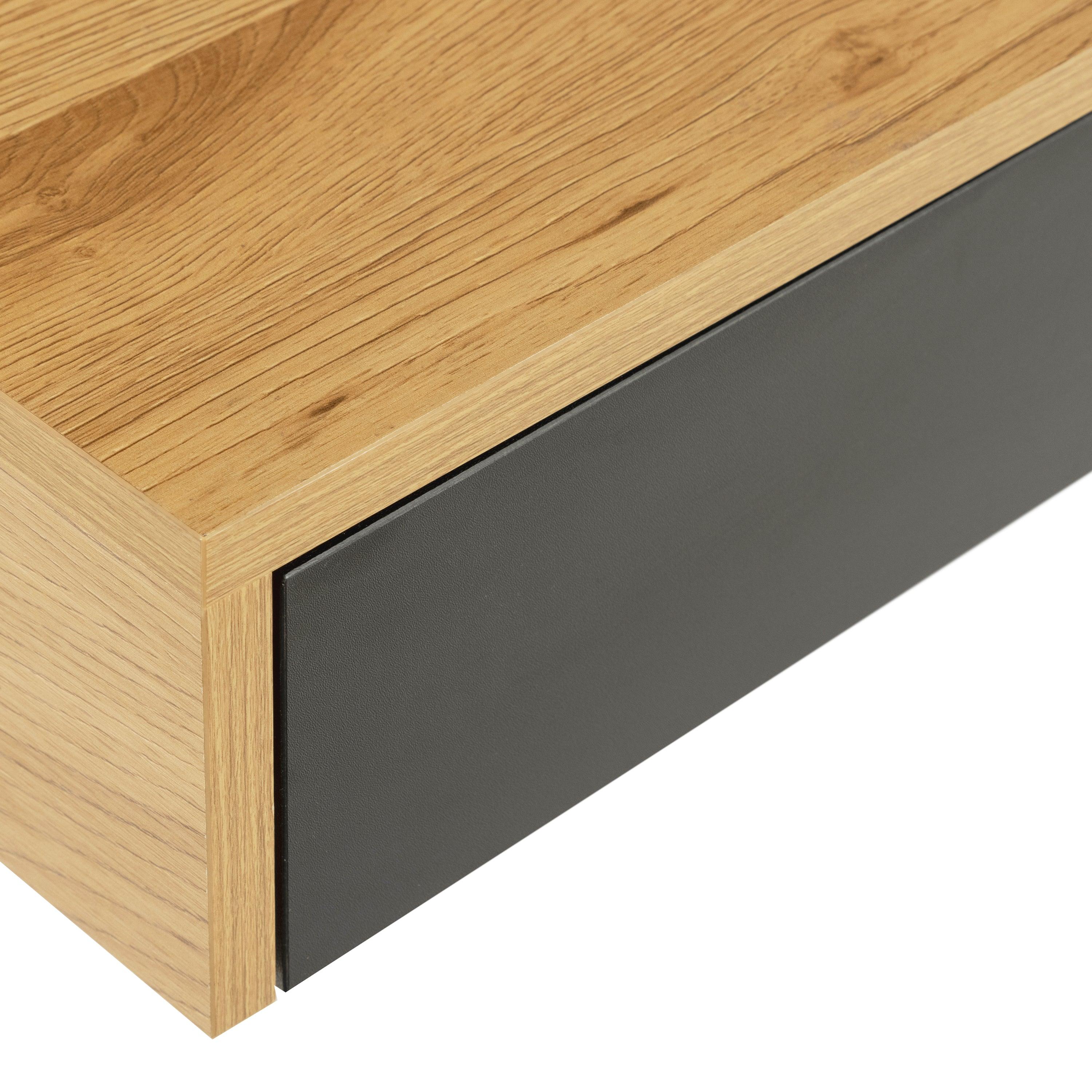 Camden 1-Drawer Office Desk in Oak & Black - YANDZ HOME
