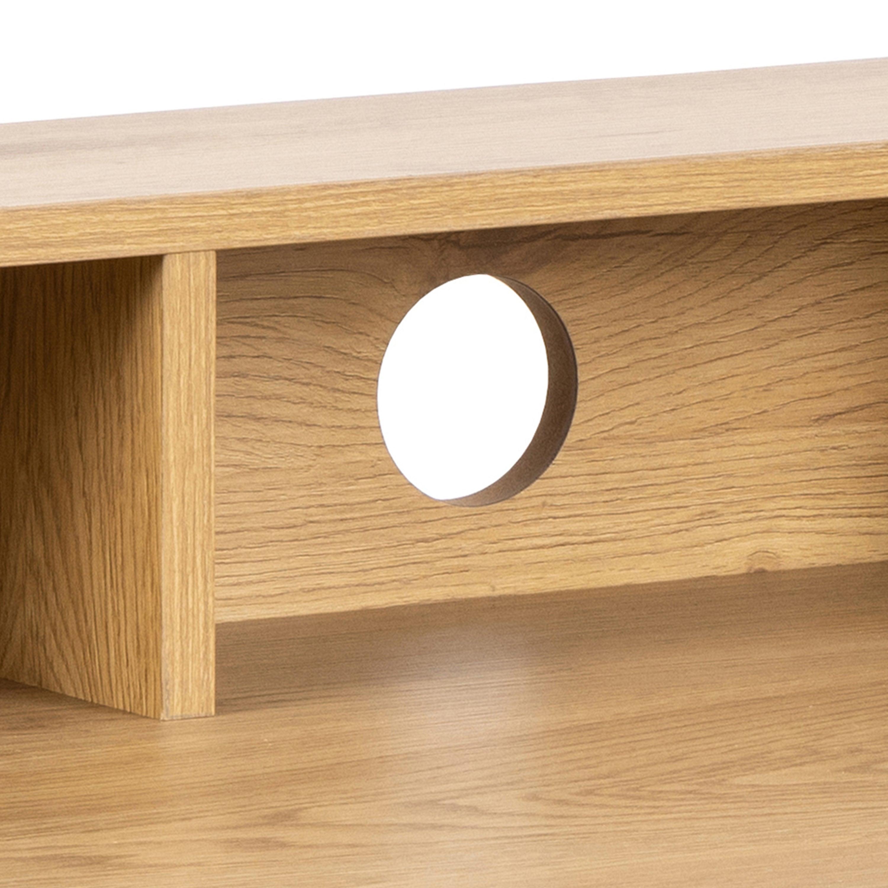 Camden 1-Drawer Office Desk in Oak & Black - YANDZ HOME