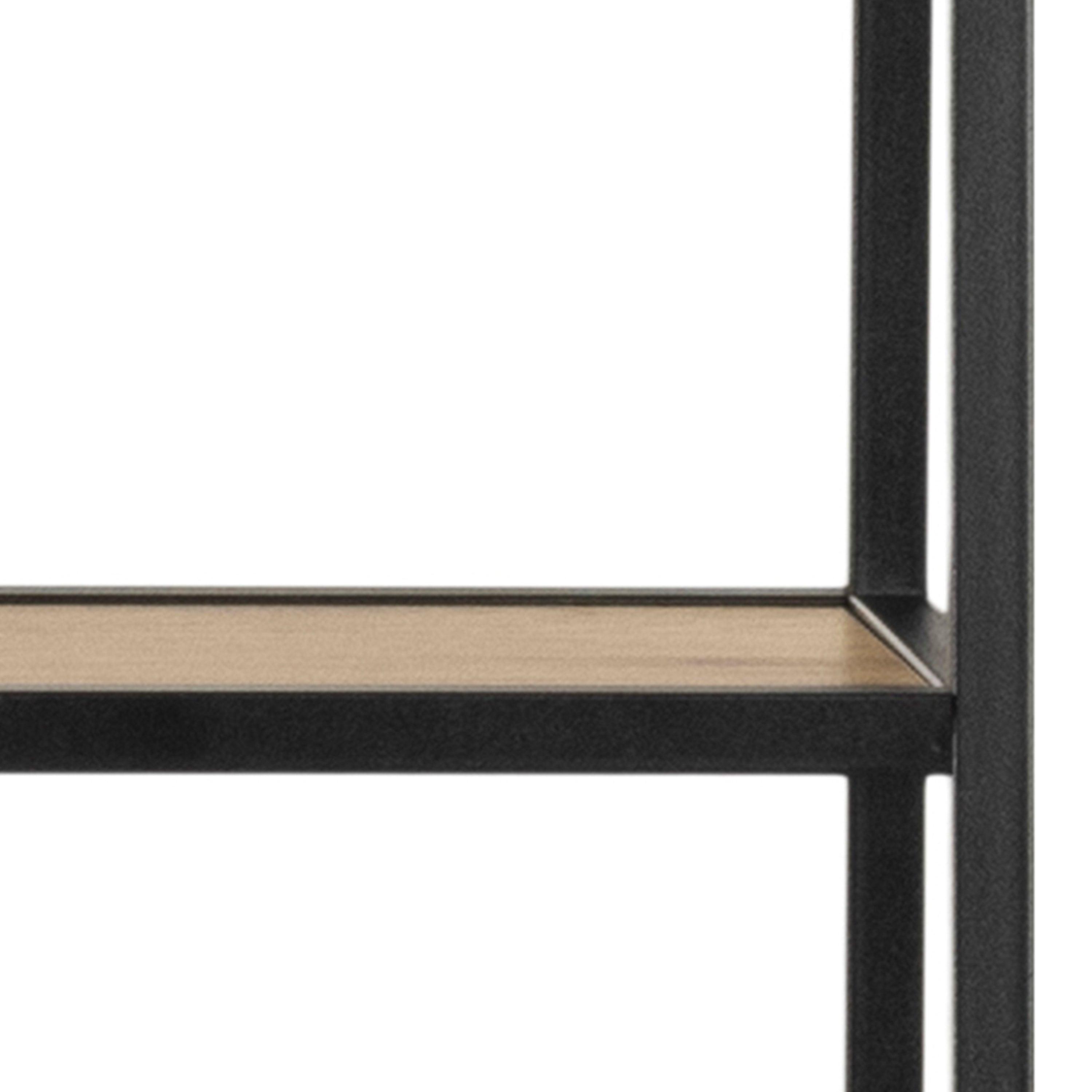 Selina Bookcase with 1 Drawer – Black Metal & Oak - YANDZ HOME