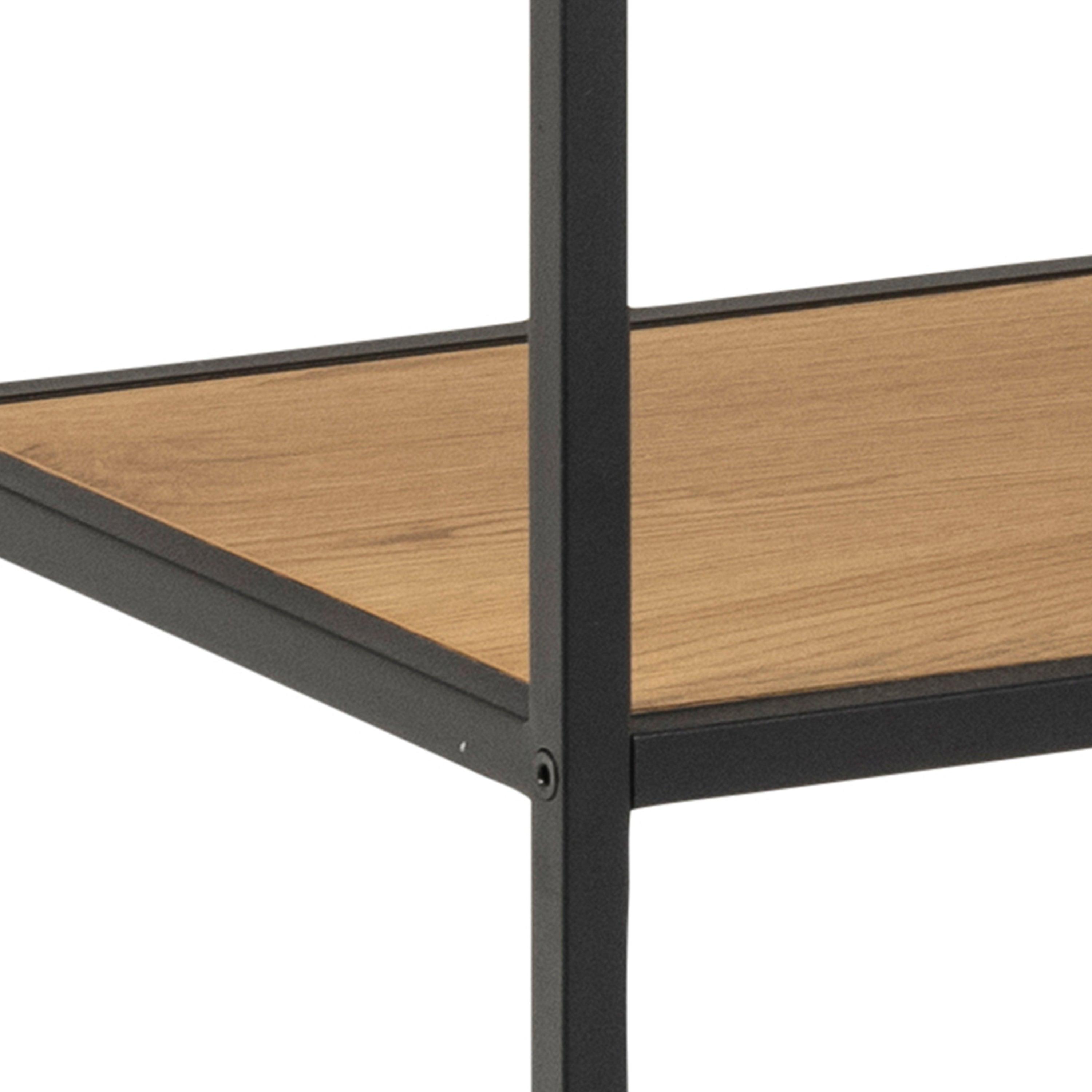 Celeste Bookcase with 4 Shelves – Black Metal & Wild Oak - YANDZ HOME