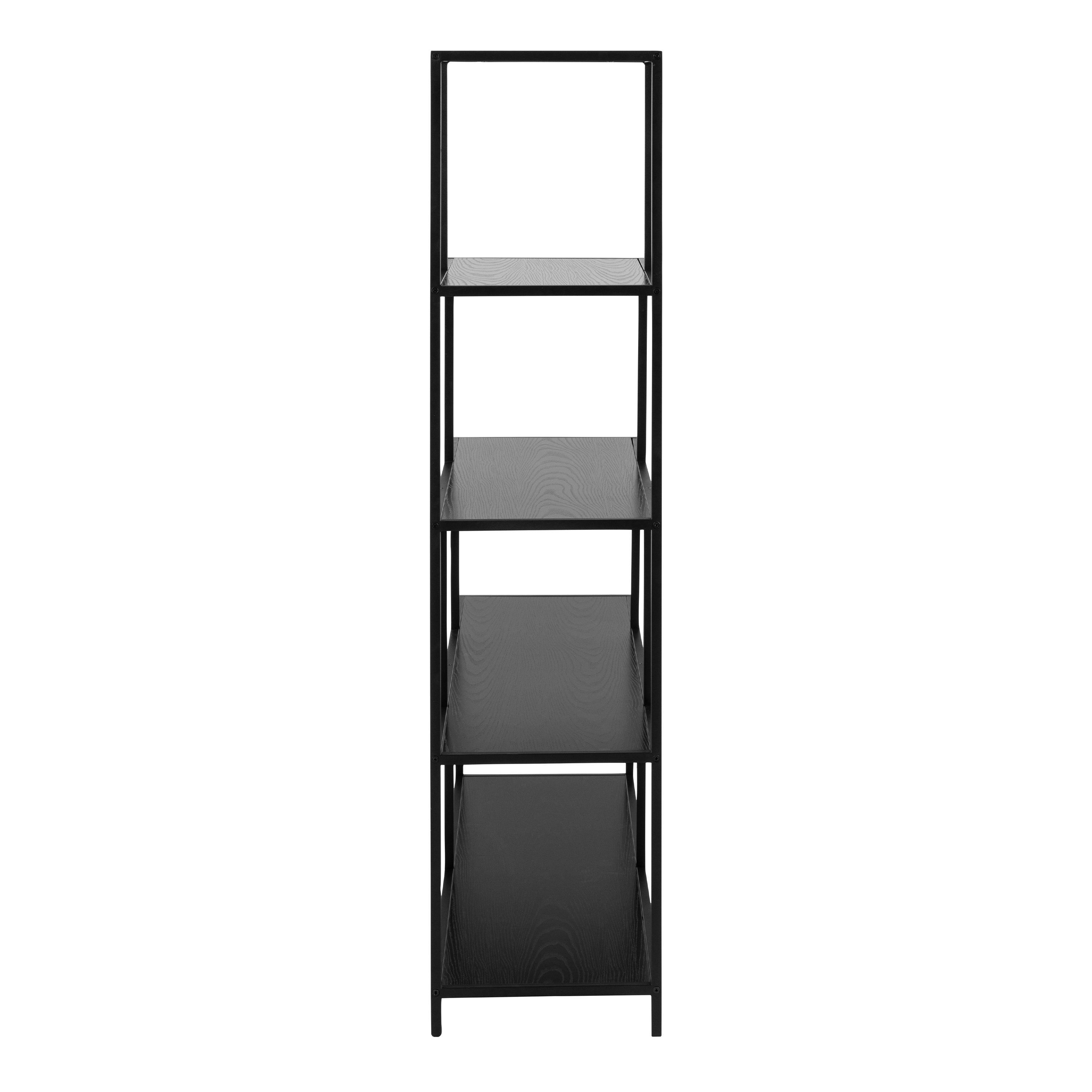 Celeste Bookcase with 4 Shelves – Black Metal & Wild Oak - YANDZ HOME