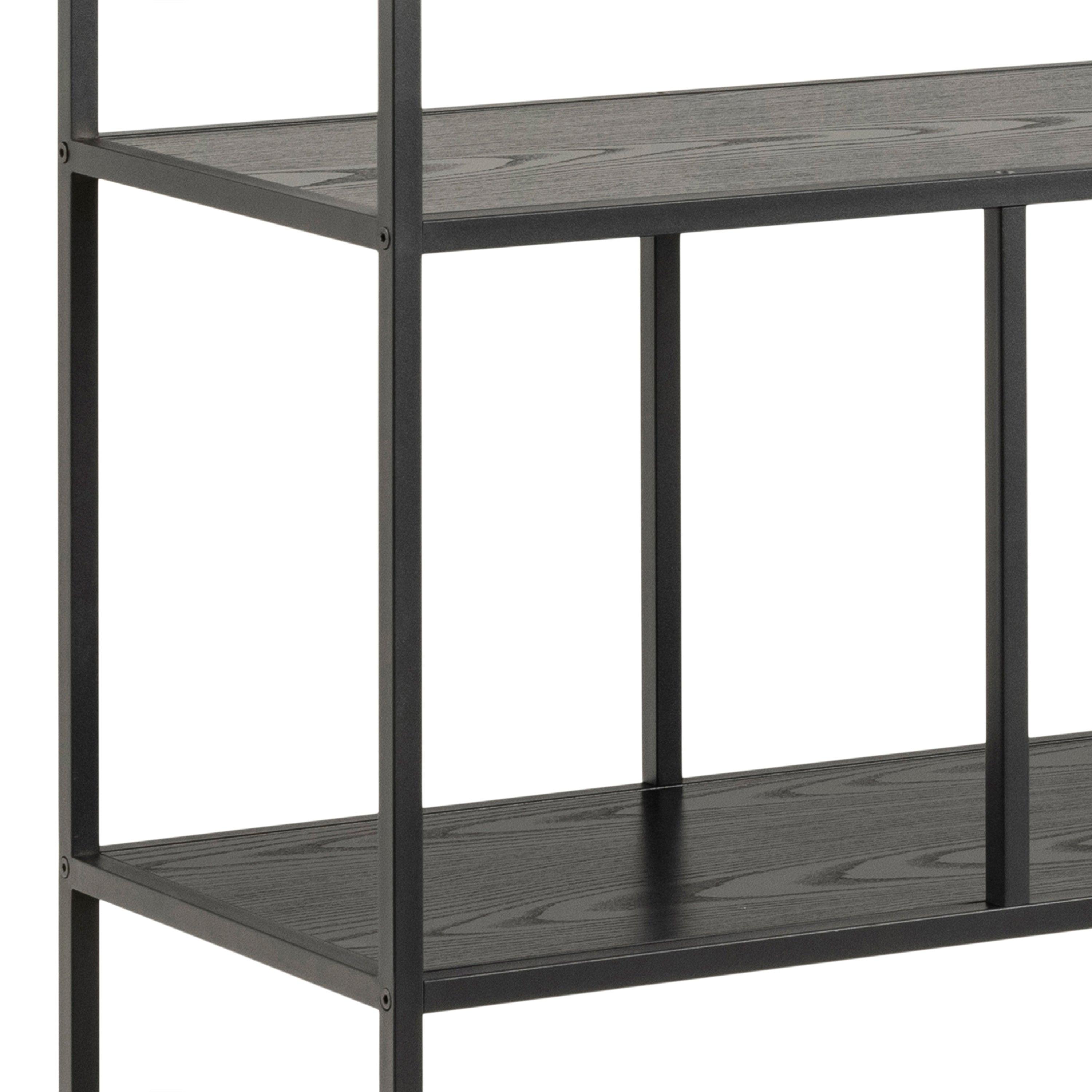 Celeste Bookcase with 4 Shelves – Black Metal & Wild Oak - YANDZ HOME