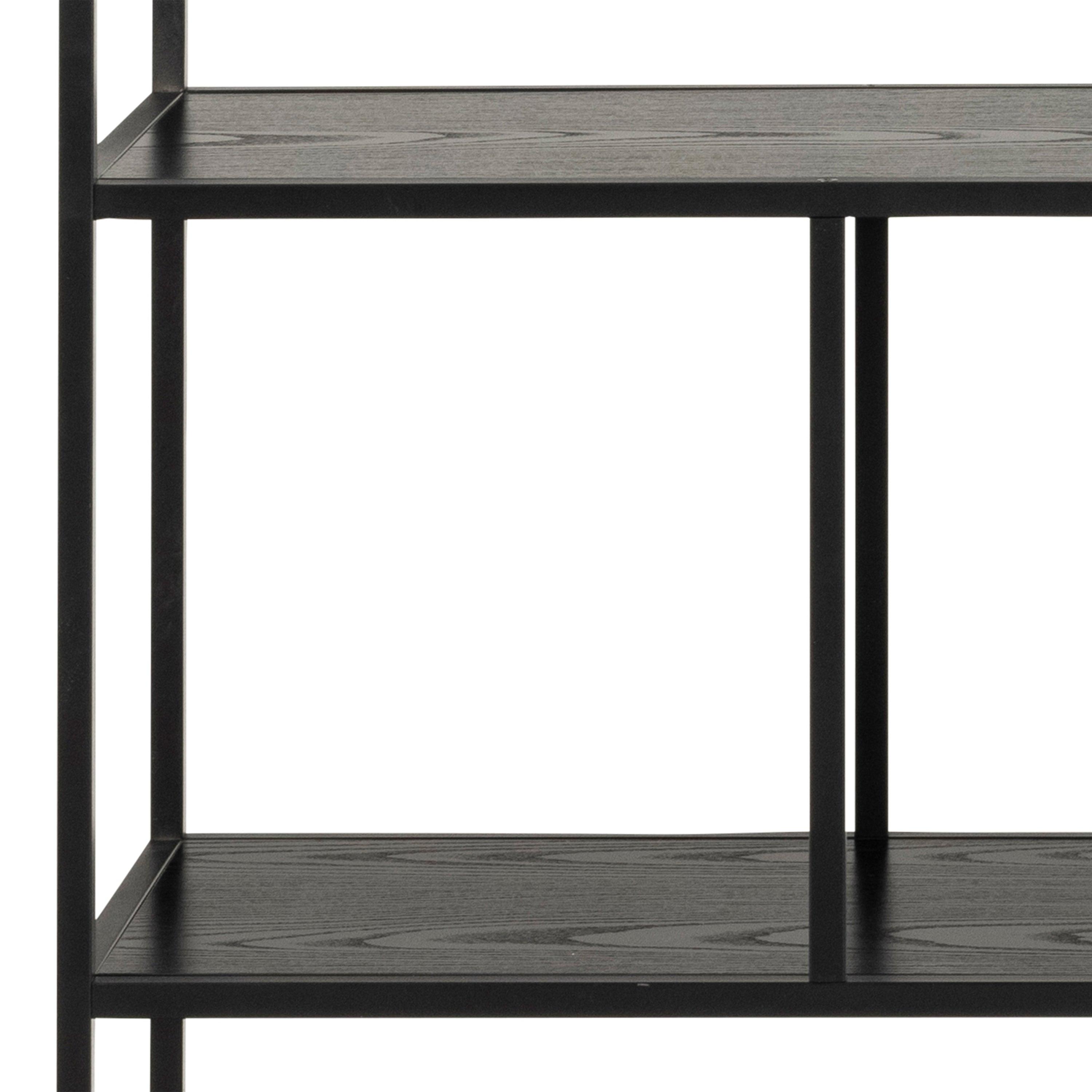 Celeste Bookcase with 4 Shelves – Black Metal & Wild Oak - YANDZ HOME