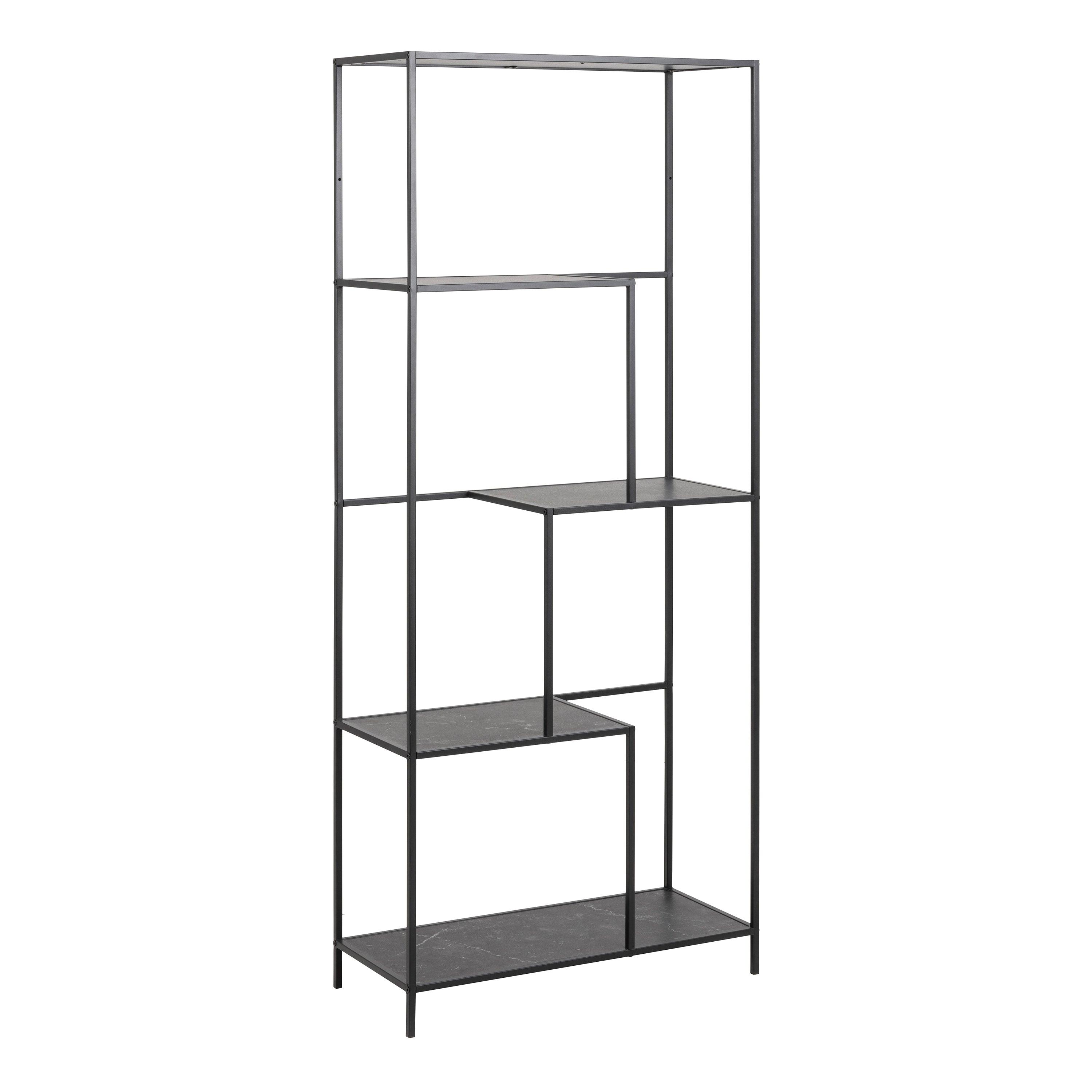 Serena Bookcase with 4 Shelves in Black - YANDZ HOME