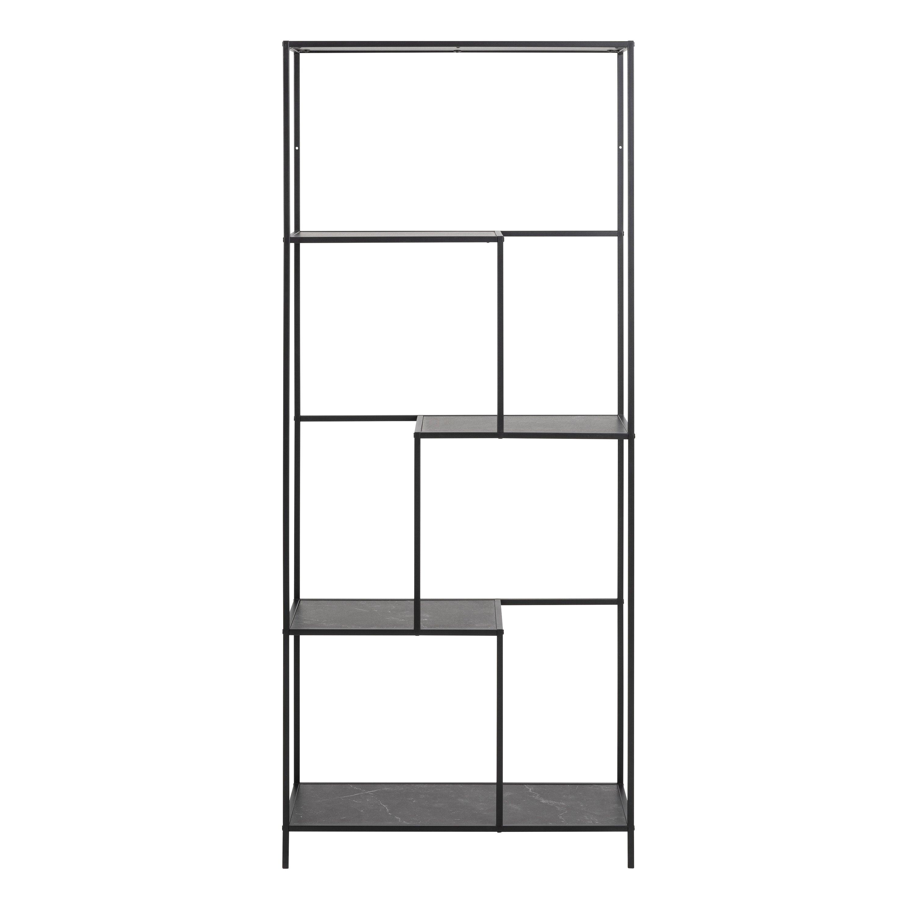 Serena Bookcase with 4 Shelves in Black - YANDZ HOME