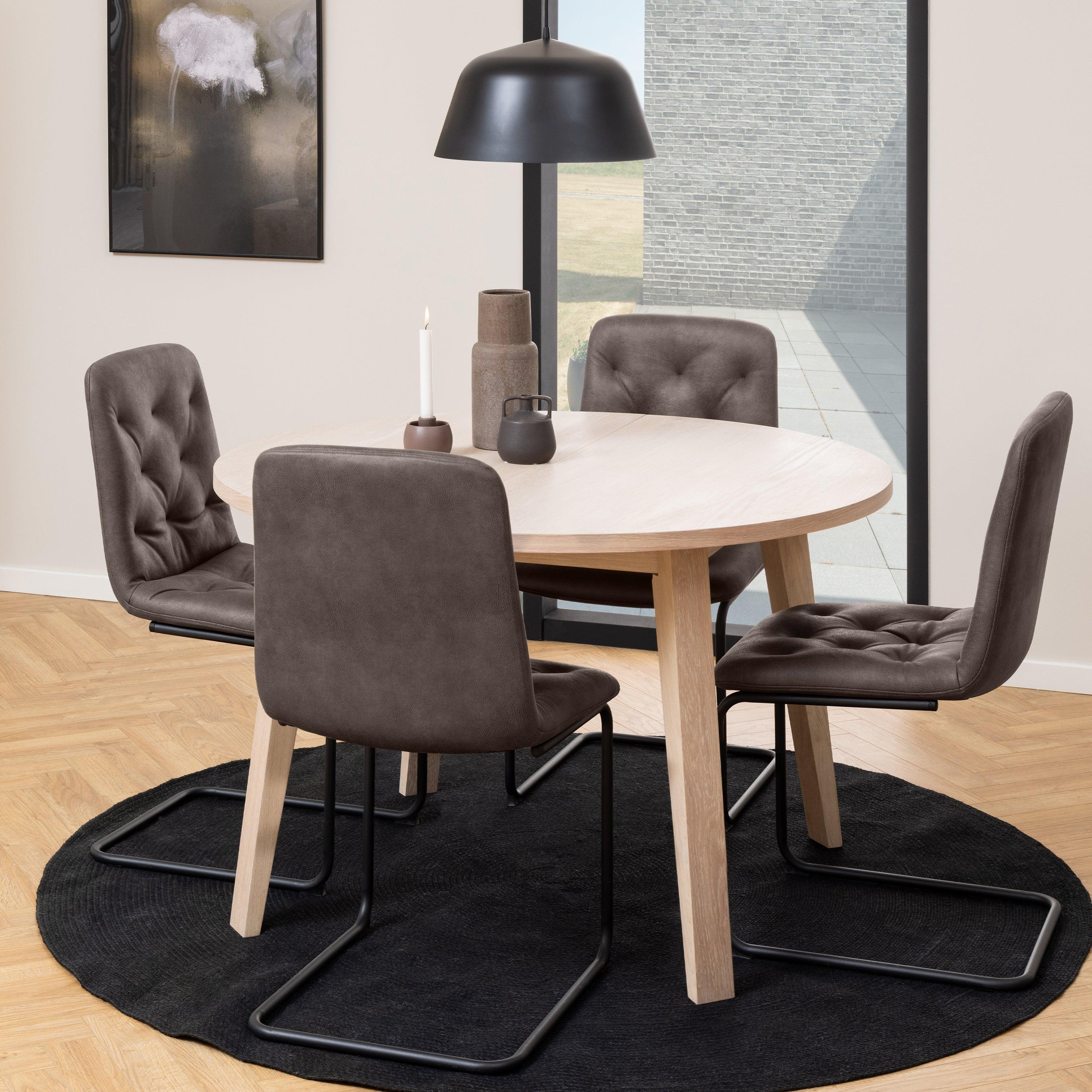 LuxeLine Round Dining Table with Optional Extension Leaf - YANDZ HOME
