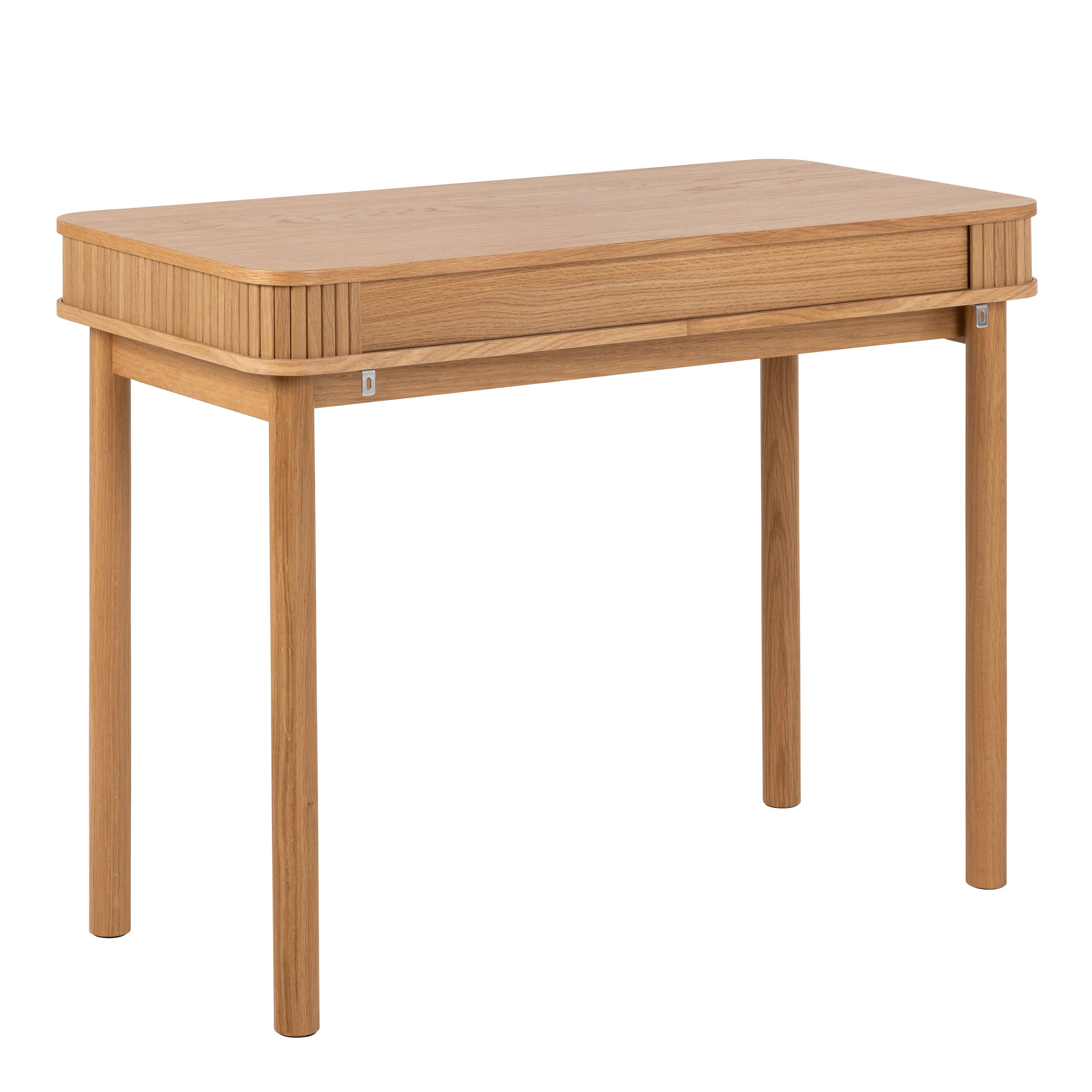 Everett Oak Desk with Tambour Doors - YANDZ HOME