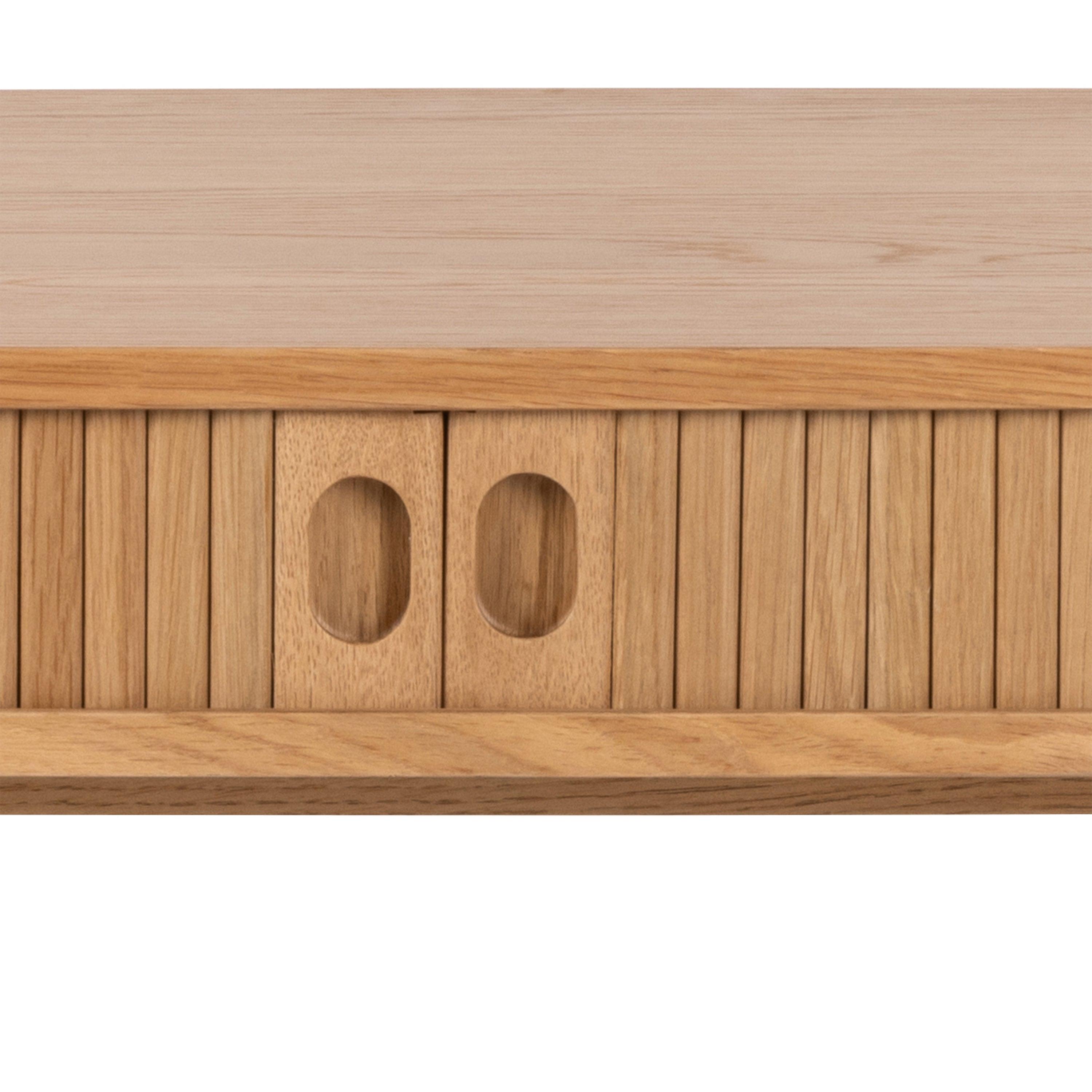 Everett Oak Desk with Tambour Doors - YANDZ HOME