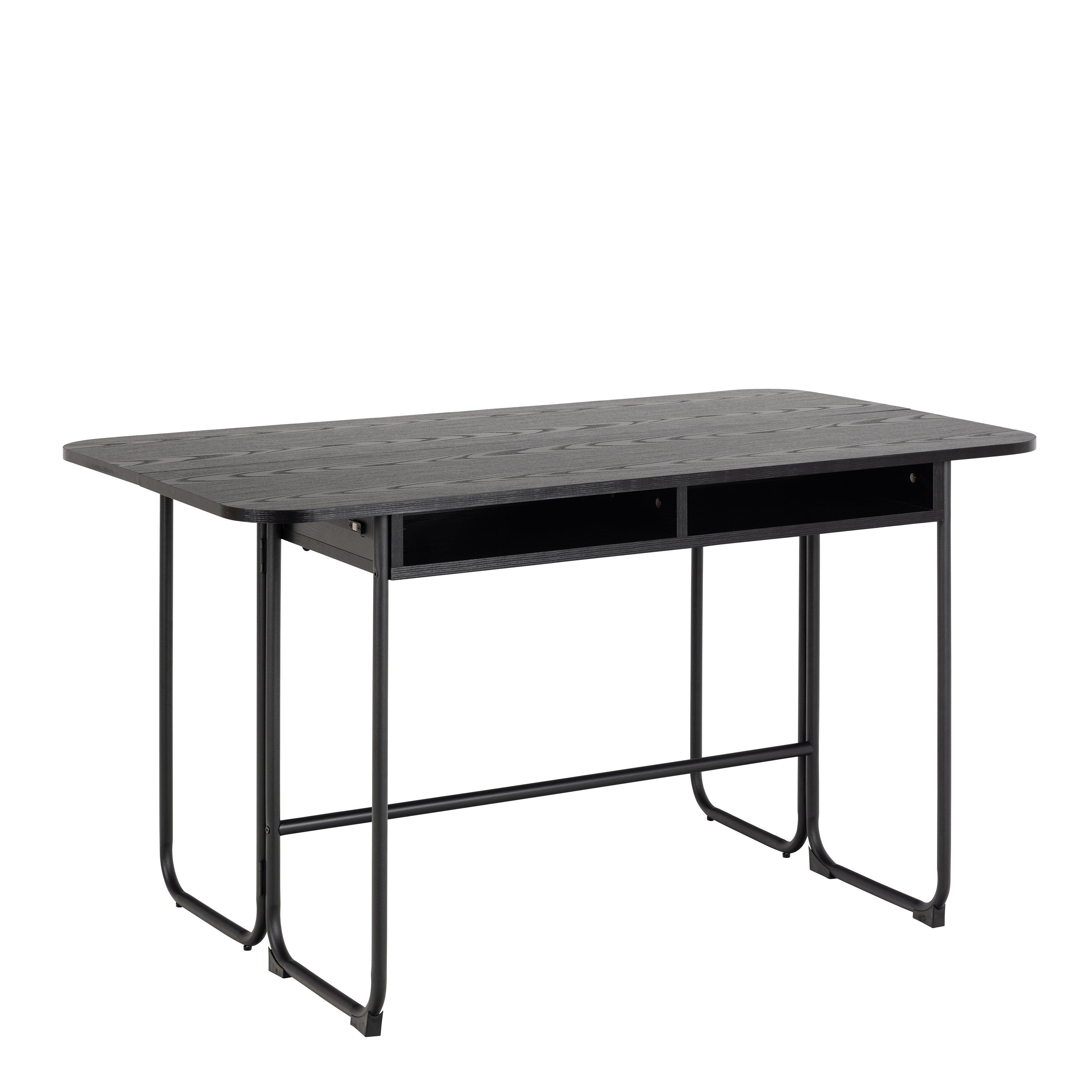 Modern Extendable Dining Table with Storage in Black - YANDZ HOME