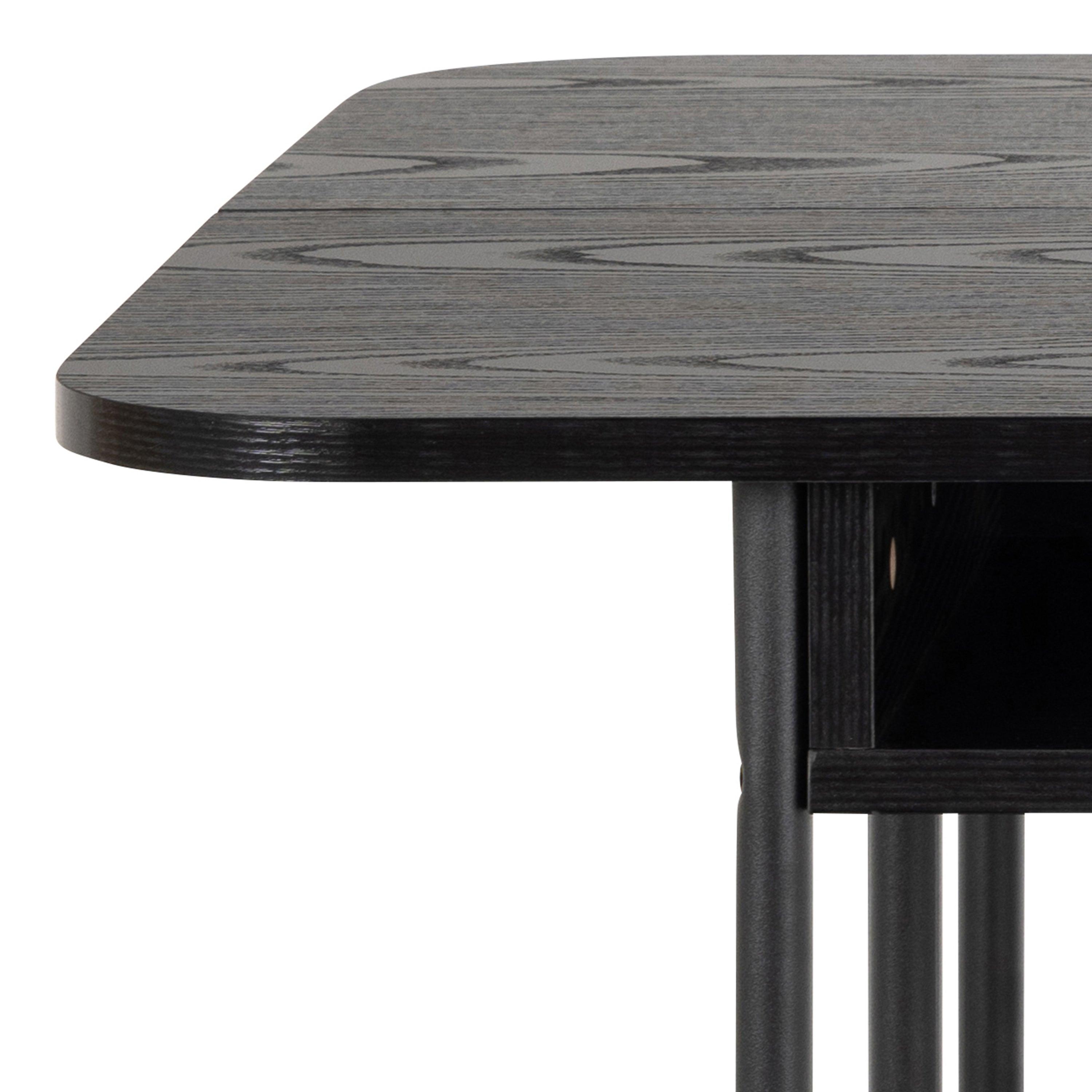Modern Extendable Dining Table with Storage in Black - YANDZ HOME